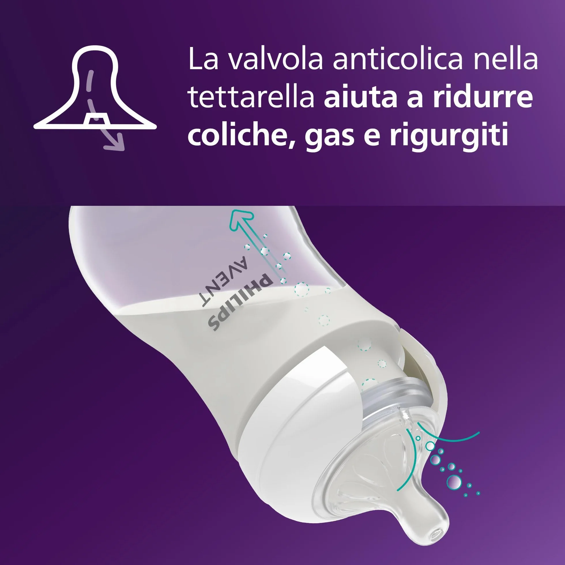 Philips Avent Natural Response Baby Bottle da 260°ml (9 oz) con tettarella a flusso medio (flusso 3), confezione da 3, con design tropicale, SCY903/73