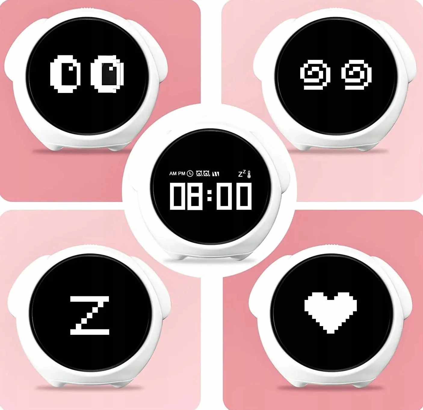 ELECTRONICA4U Orologio Sveglia Luce Notturna LED per Bambini Bambini Emoji Emoji