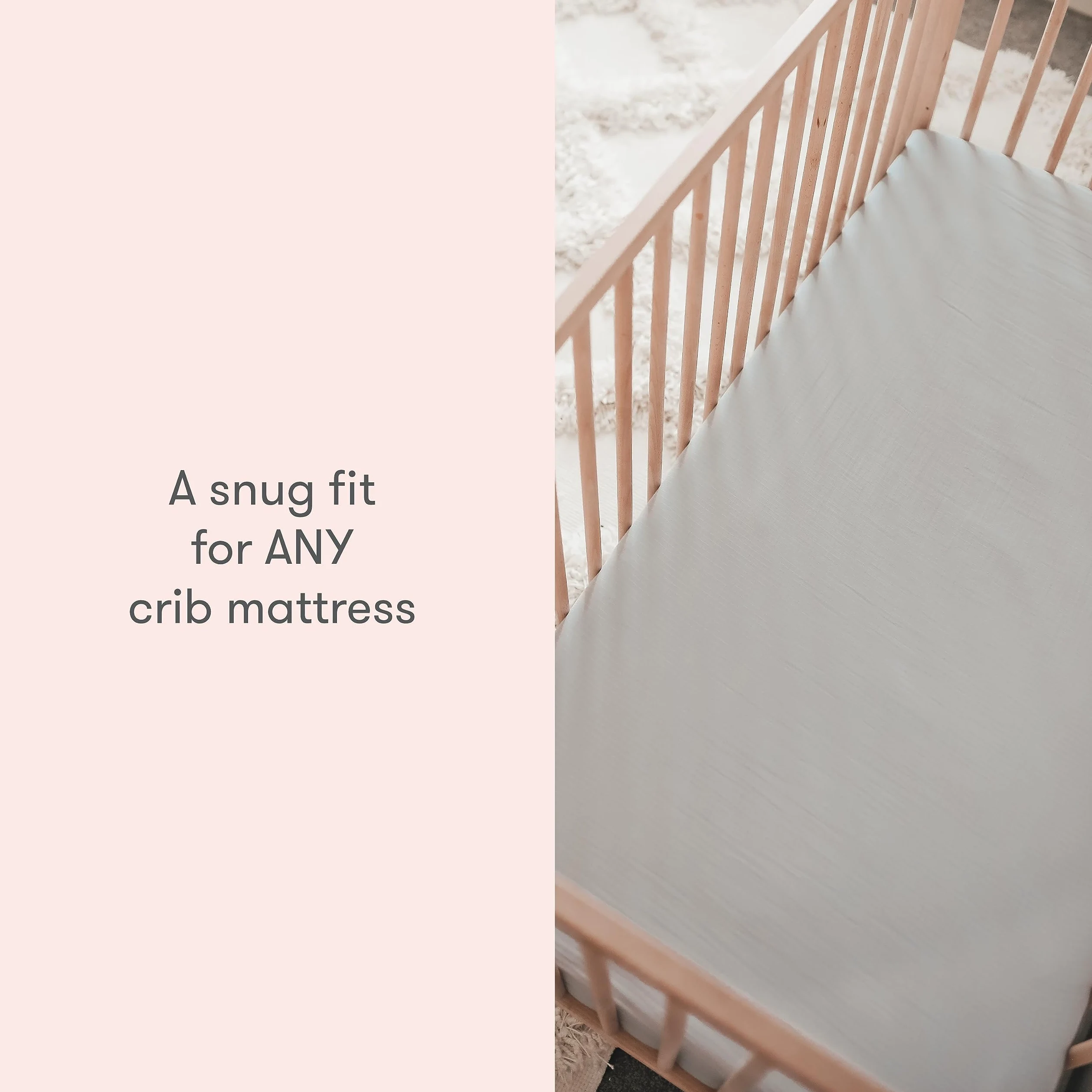 Newton Baby Lenzuola per culla biologiche (confezione da 2) - 100% traspirante e ultra morbida, 100% mussola di cotone biologico, colore rosa alba, adatte a tutte le culle standard