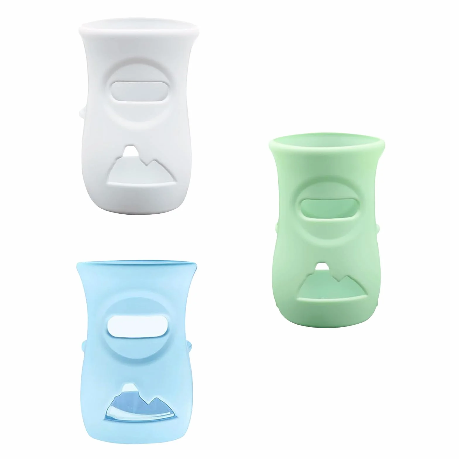Confezione da 3 custodie in silicone per biberon Natural, in vetro, per biberon, infrangibili, compatibili in vetro da 240 ml