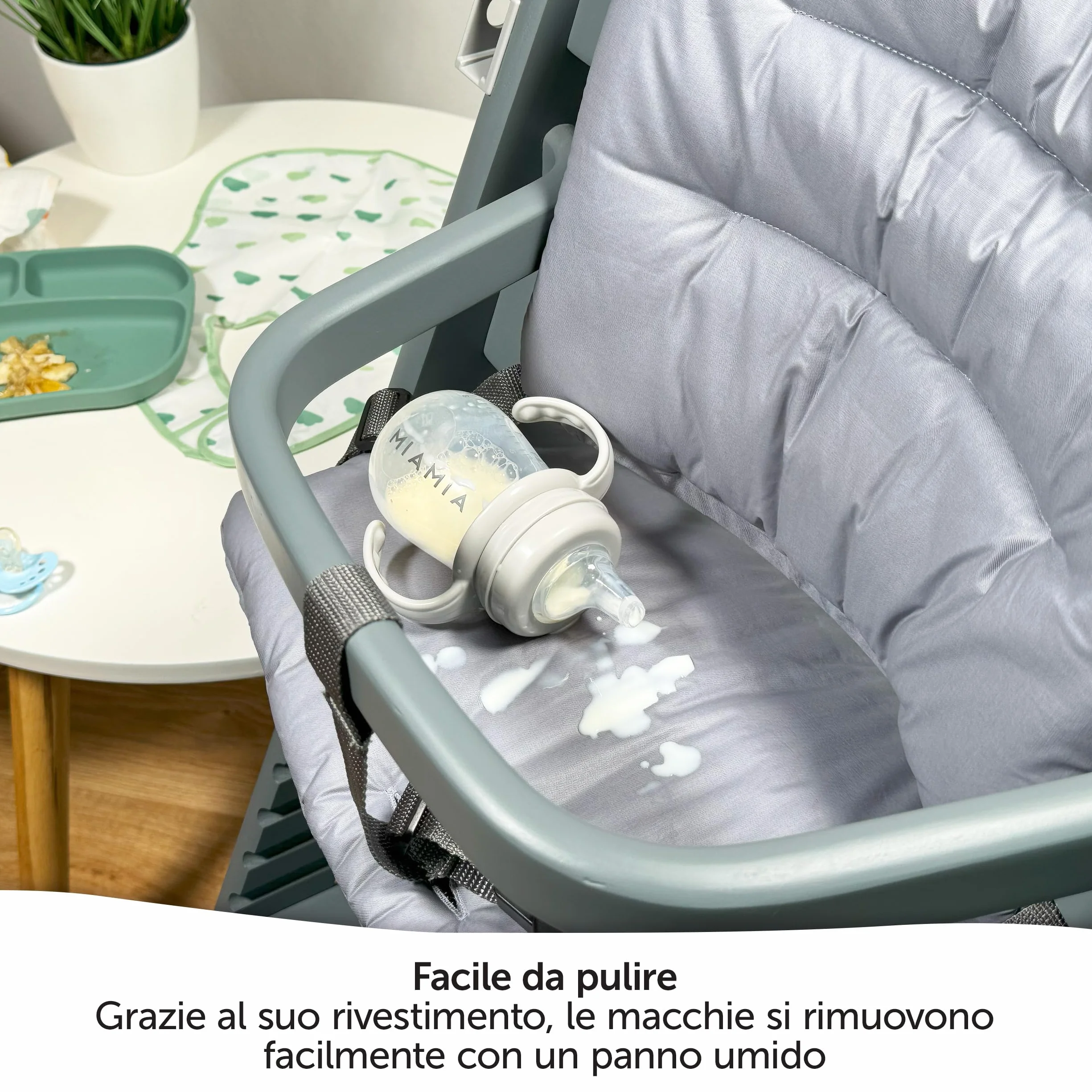 LaLoona Cuscino Seduta Seggiolone Pappa Per Safety 1st/Bebeconfort Timba - Cuscino Seggiolone Pappa Bimbo 2 Pezzi, OEKO-TEX Standard 100, Lavabile in Lavatrice - Grigio