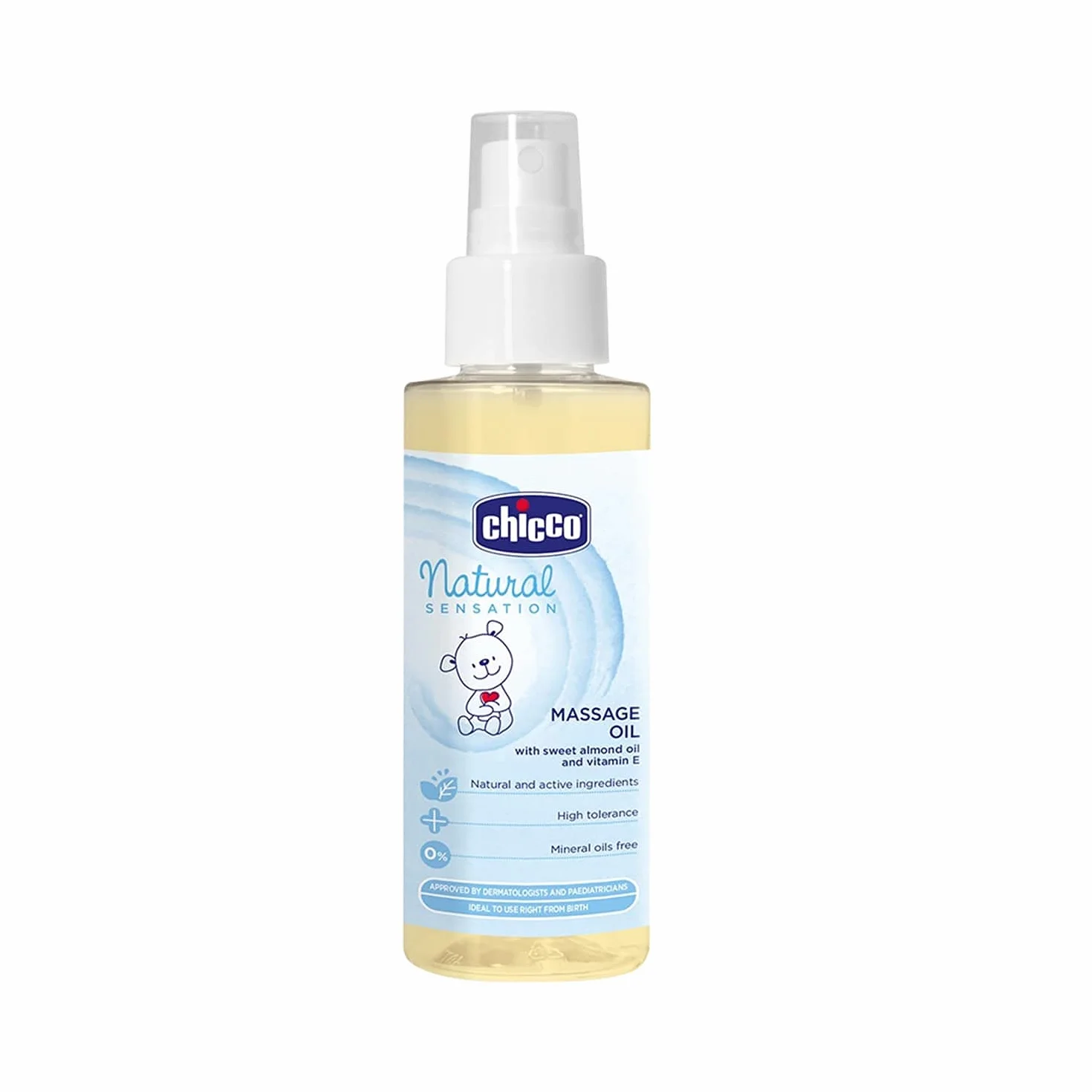 Chicco Olio Massaggio 100 ml, olio di mandorle per neonati, con vitamina E, nutre la pelle, Ottimo per pelli sensibili, adatto anche alle mamme