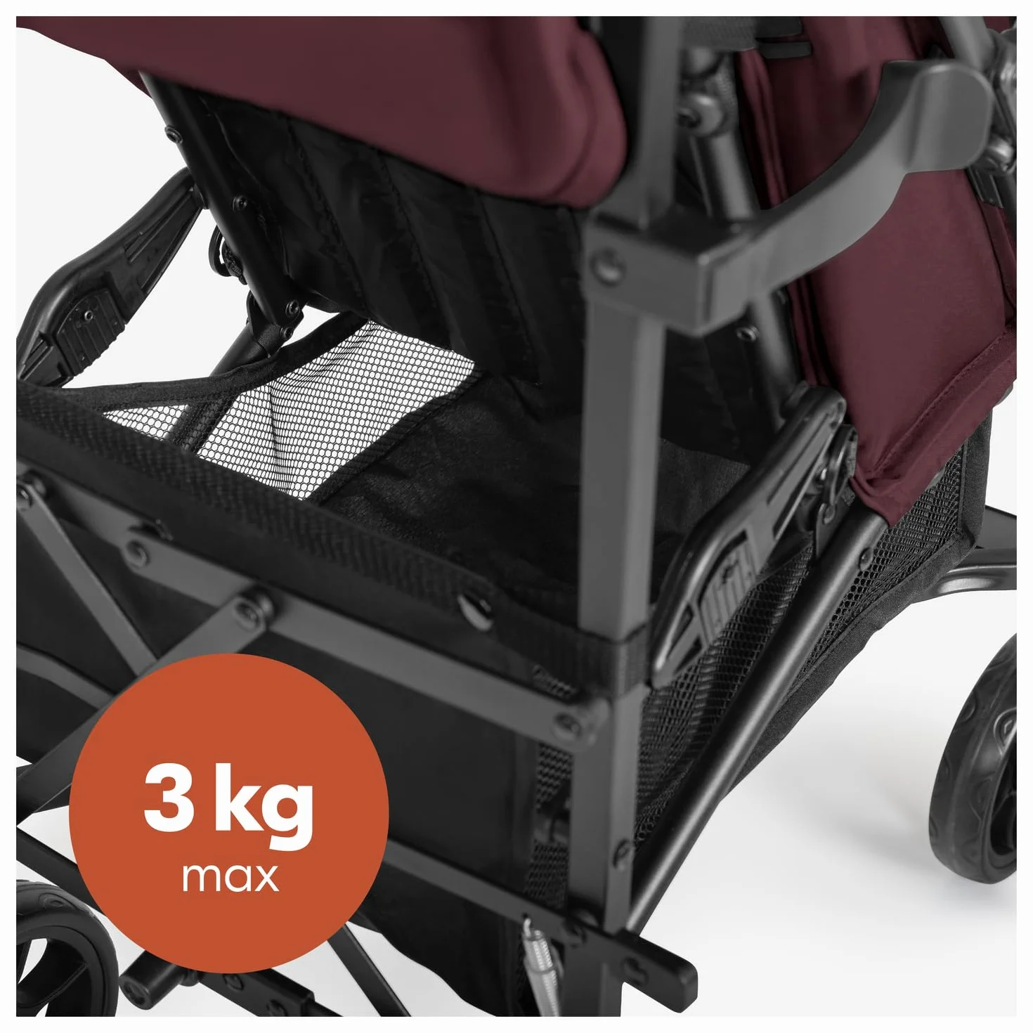 hauck Fold N Care, Blackberry - Passeggino a Ombrello per Bambini da 6 Mesi fino a 22 kg, Pieghevole e Leggero (7,6 kg), Schienale Reclinabile, Cappottina UPF 50+, Cesto XL, Ruote EVA Piroettanti