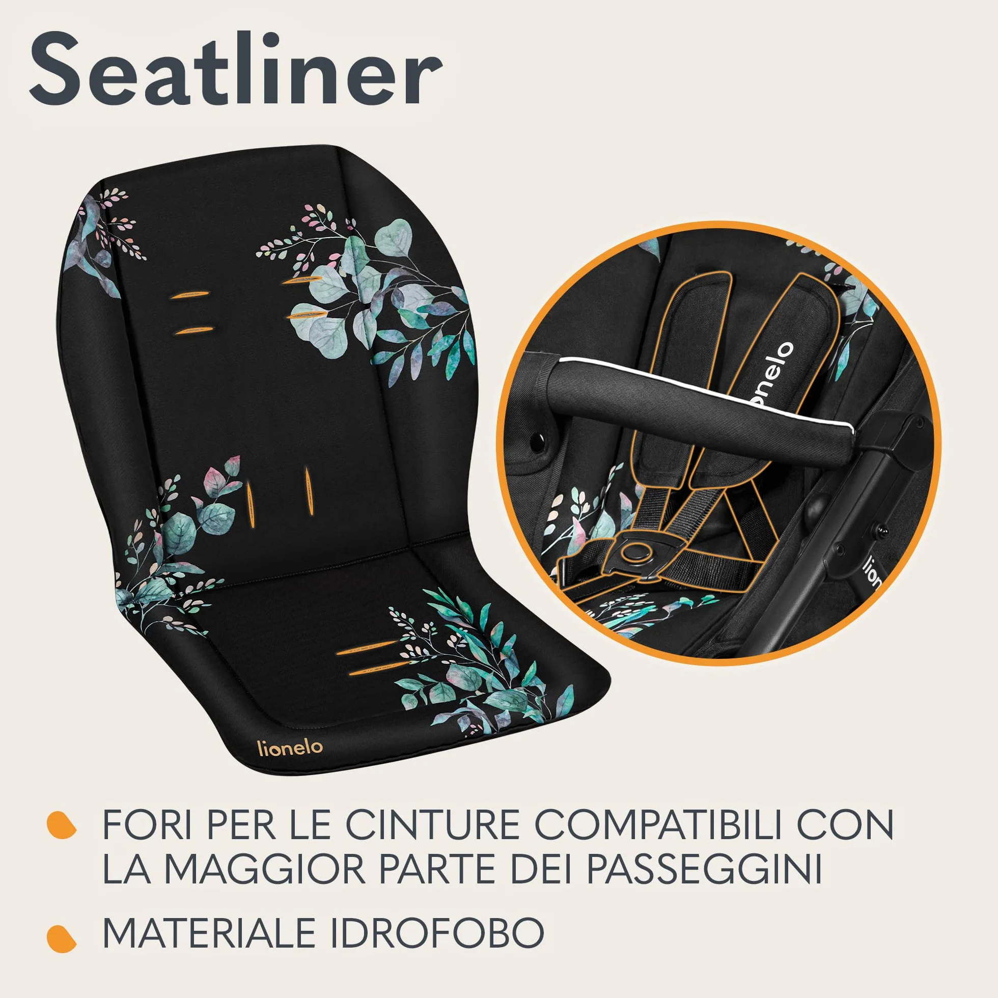 lionelo SEATLINER Materassino universale copriseduta per passeggino, materiale impermeabile double-face, compatibile con la maggior parte dei passeggini, copriseduta morbido per passeggino