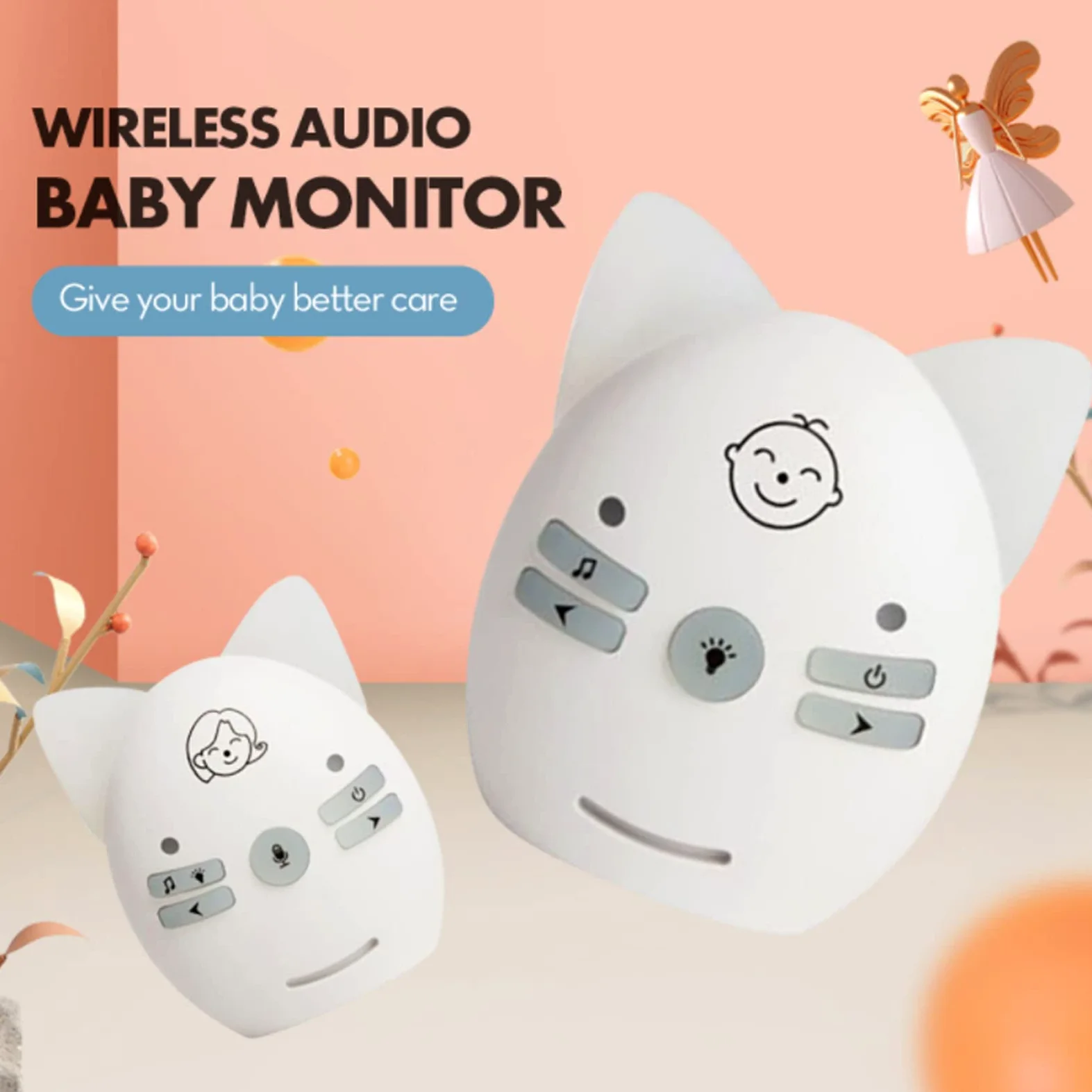 Baby Monitor Audio Baby Monitor Audio Wireless Digital Focus Baby Monitor Baby Monitor Audio Baby Monitor Audio Solo Audio Baby Monitor Audio Bidirezionale Baby Monitor Audio 2 (Bianco)