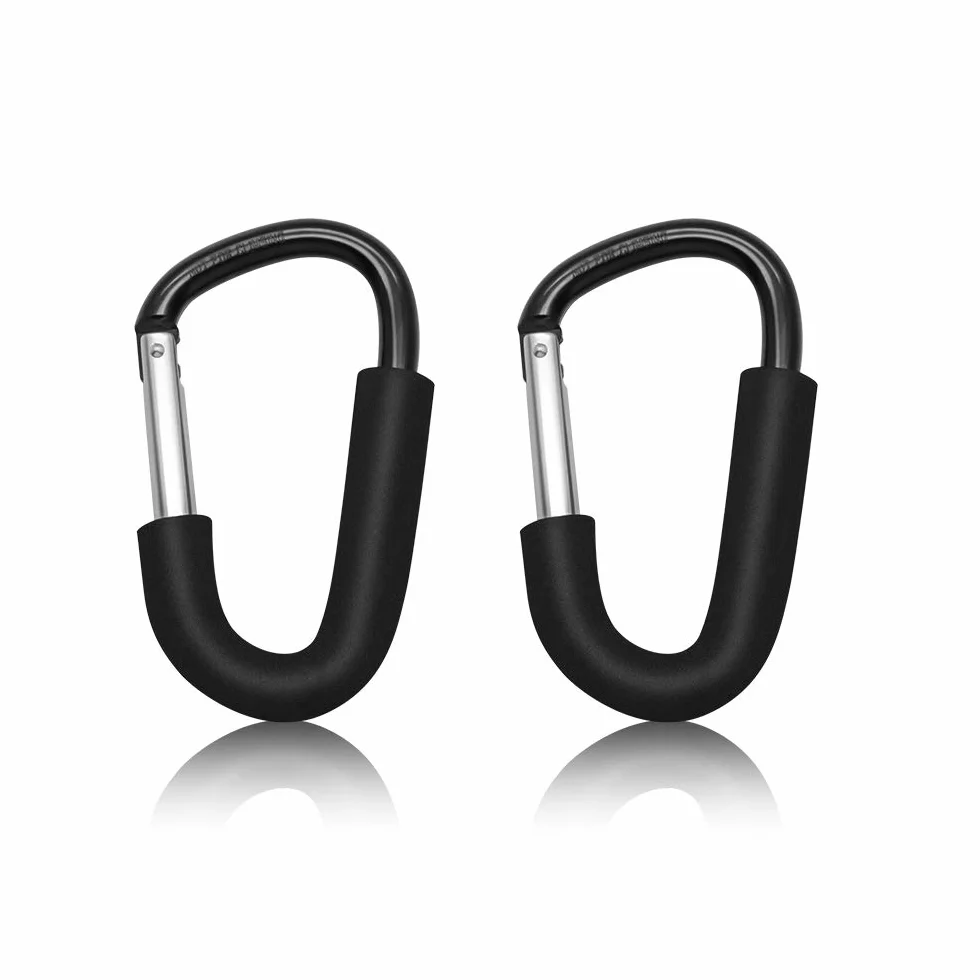 2pcs Buggy Ganci Moschettone, Passeggino Carrozzina, Passeggino clip, alluminio custodia supporto, Stroller Hooks,14 * 8cm(5.5"*3.1")