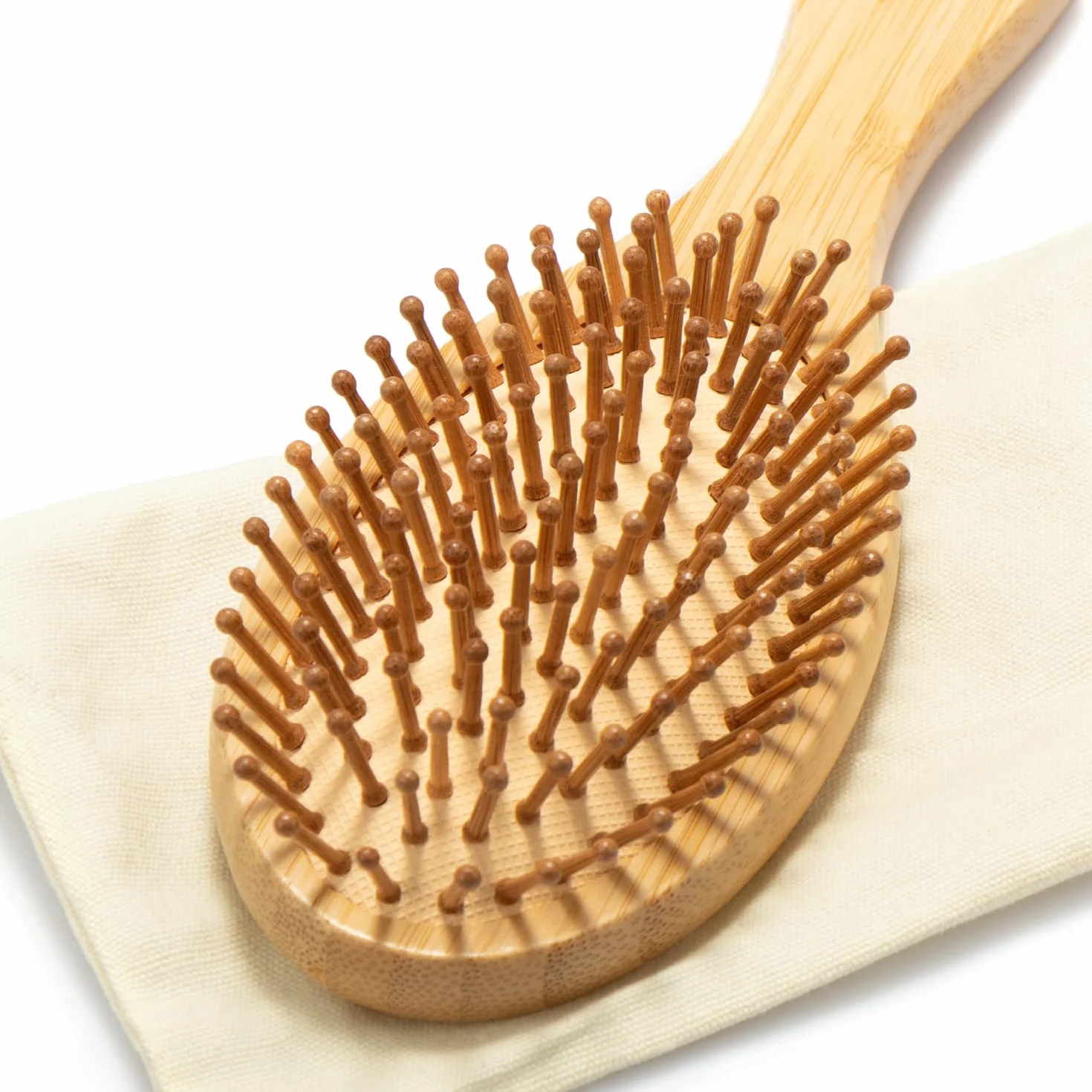 Set da 2 spazzole in bambù con setole naturali – Spazzole paddle ecologiche per donna, uomo e bambino – Massaggio alla cute per capelli sani