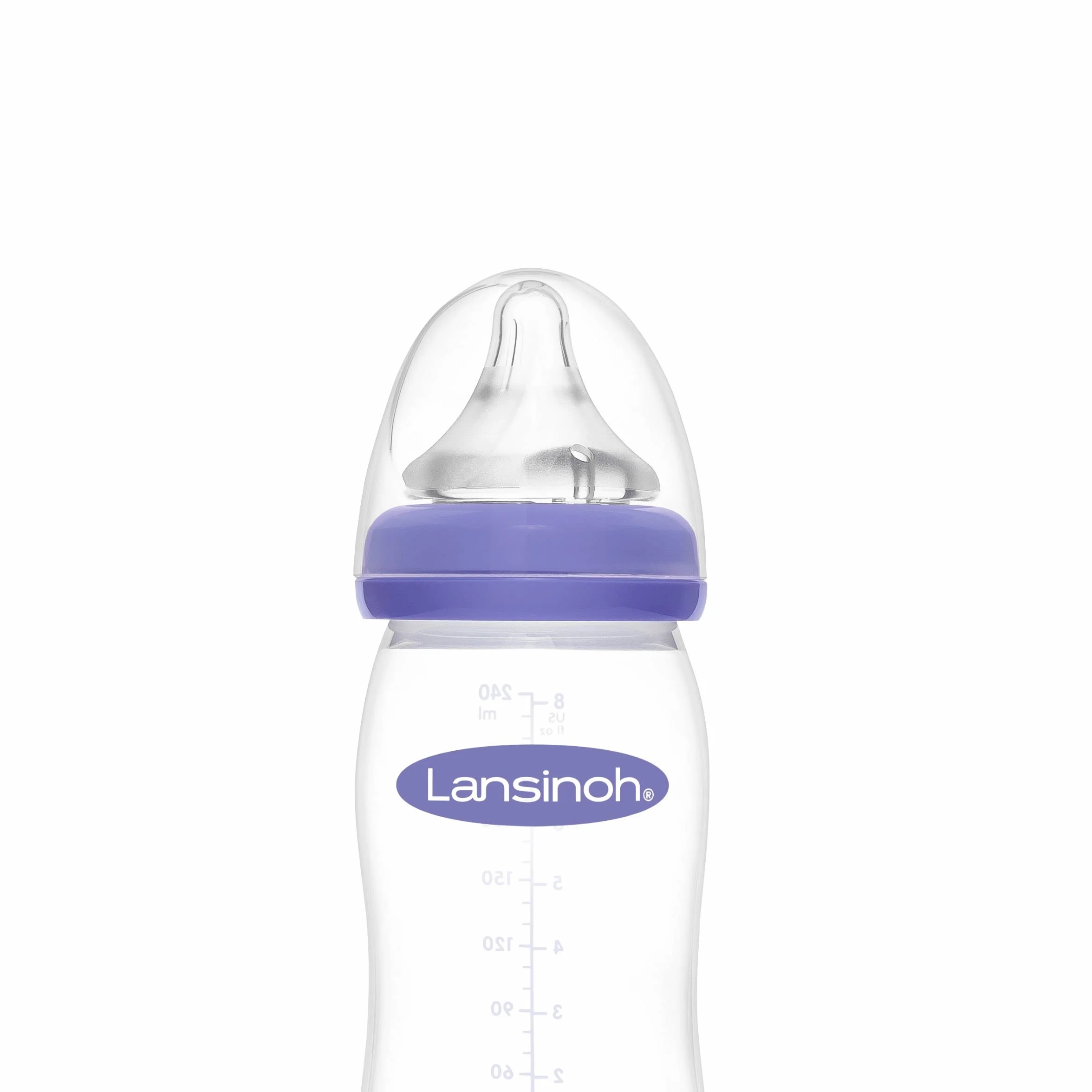 Lansinoh mOmma 77150 Biberon in Vetro con Tettarella, 240 ml