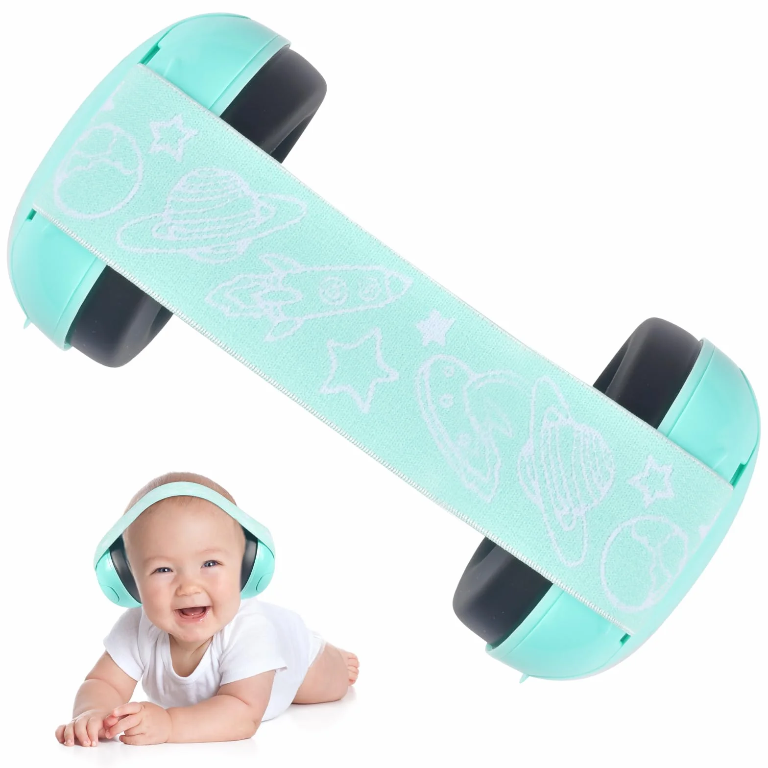 forhome Cuffie Antirumore Bambini, Protezione acustica per bambini, Cuffie Neonato Antirumore, Paraorecchie Pieghevoli, Adatto per Neonati di età Compresa tra 0 e 2 Anni (verde)