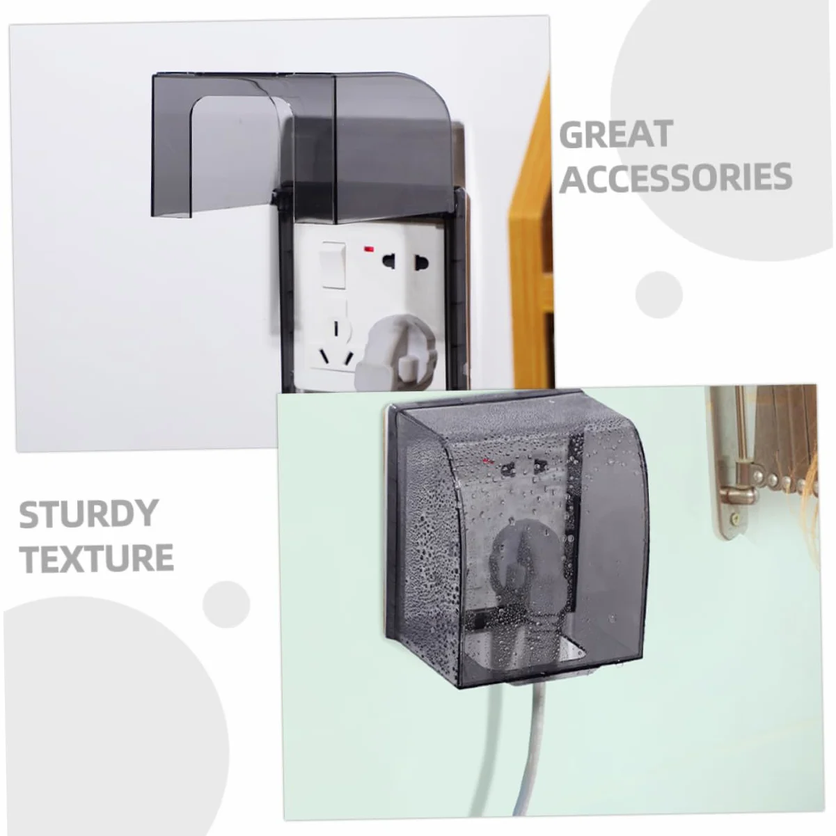 HOMSFOU 8pezzi Coperchio Per Prese Elettriche Da Protezione Adesiva Per Ambienti Umidi Facile Da Pulire e Riutilizzabile Adatto Per Bagni e Cucine
