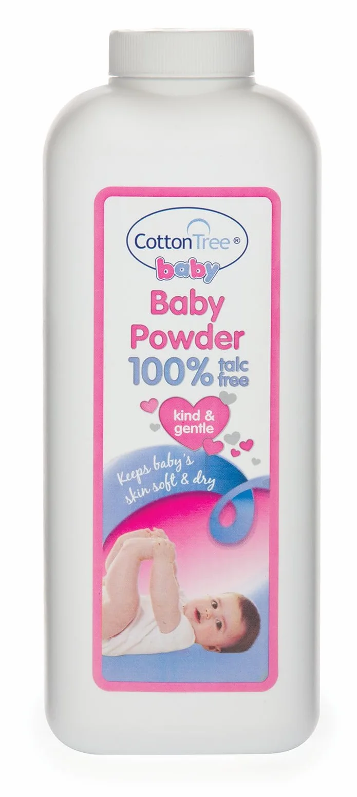 Cotone Albero Baby Body Polvere 100% Talco Libero Assorbe Umidità Pelle Morbida 284g