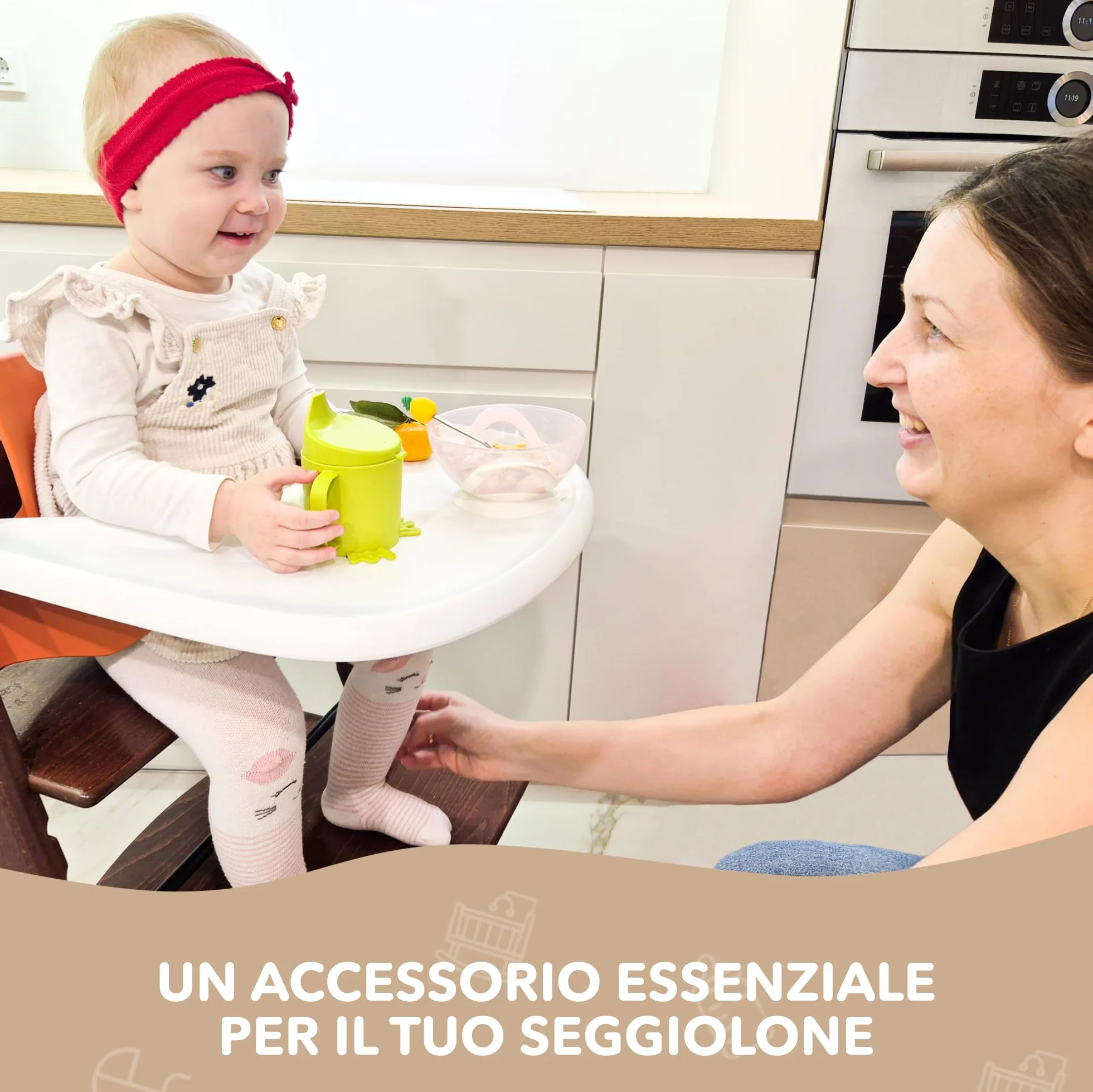 Vassoio per seggiolone compatibile con la sedia Stokke Tripp Trapp – non compatibile con piatti a ventosa – design ergonomico curvo, bianco opaco, senza BPA, facile da montare