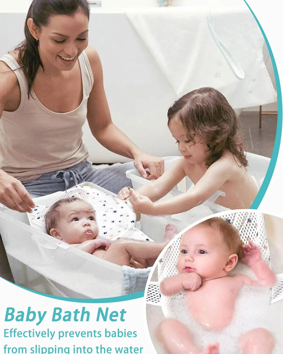 Universale Tappetino da Bagno per Neonati, Cuscino Bagnetto Neonato,Rete Bagnetto Sedile Bagnetti, Bagnetto Supporto Sedile Regolabile, Tappetino per il bagnetto Neonato, per Bambino 0-4 anni