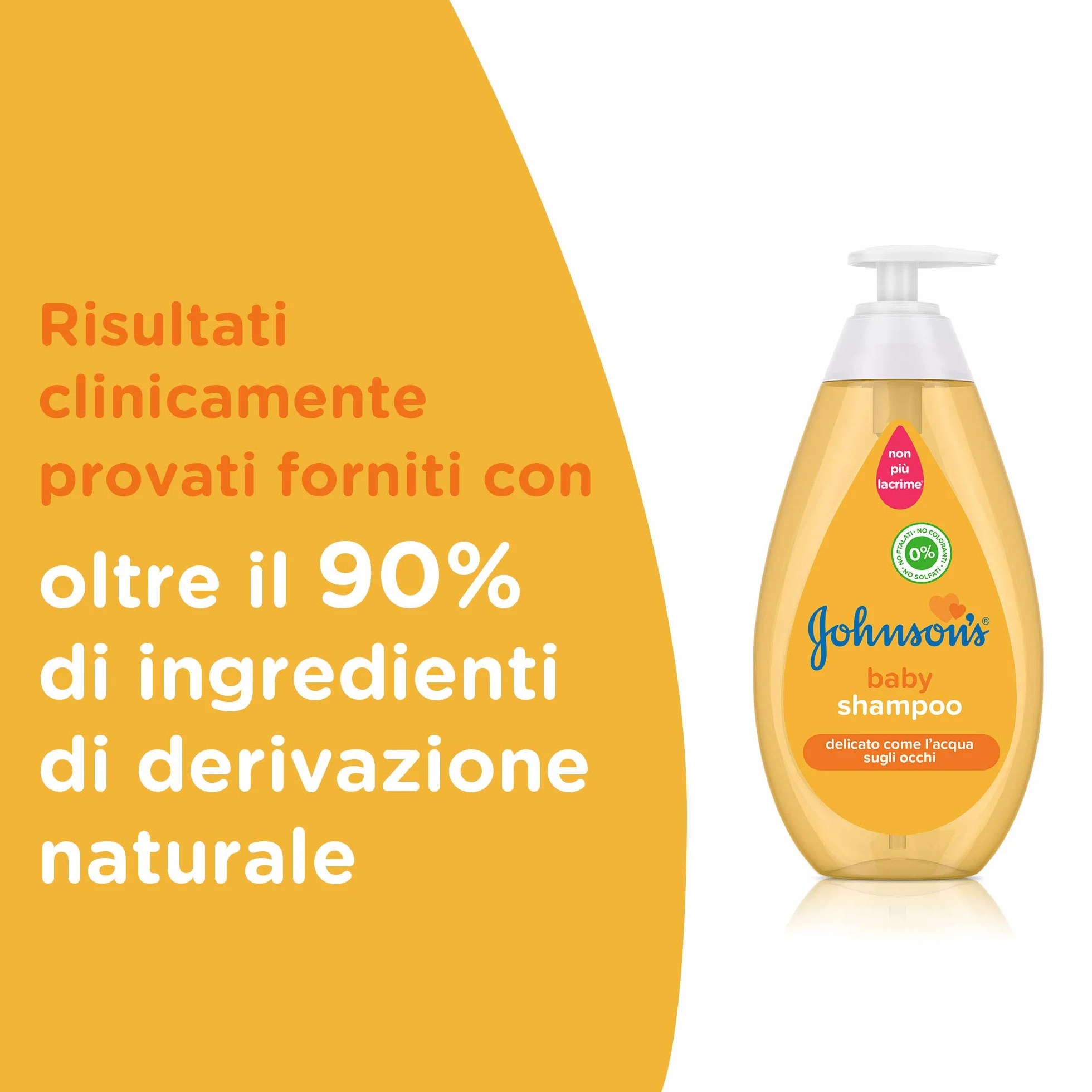Johnson's Baby Shampoo bambini delicato e ipoallergenico, Shampoo neonati con formula Non Più Lacrime, Adatto per capelli delicati e senza sapone, alcol e coloranti, 750 ml