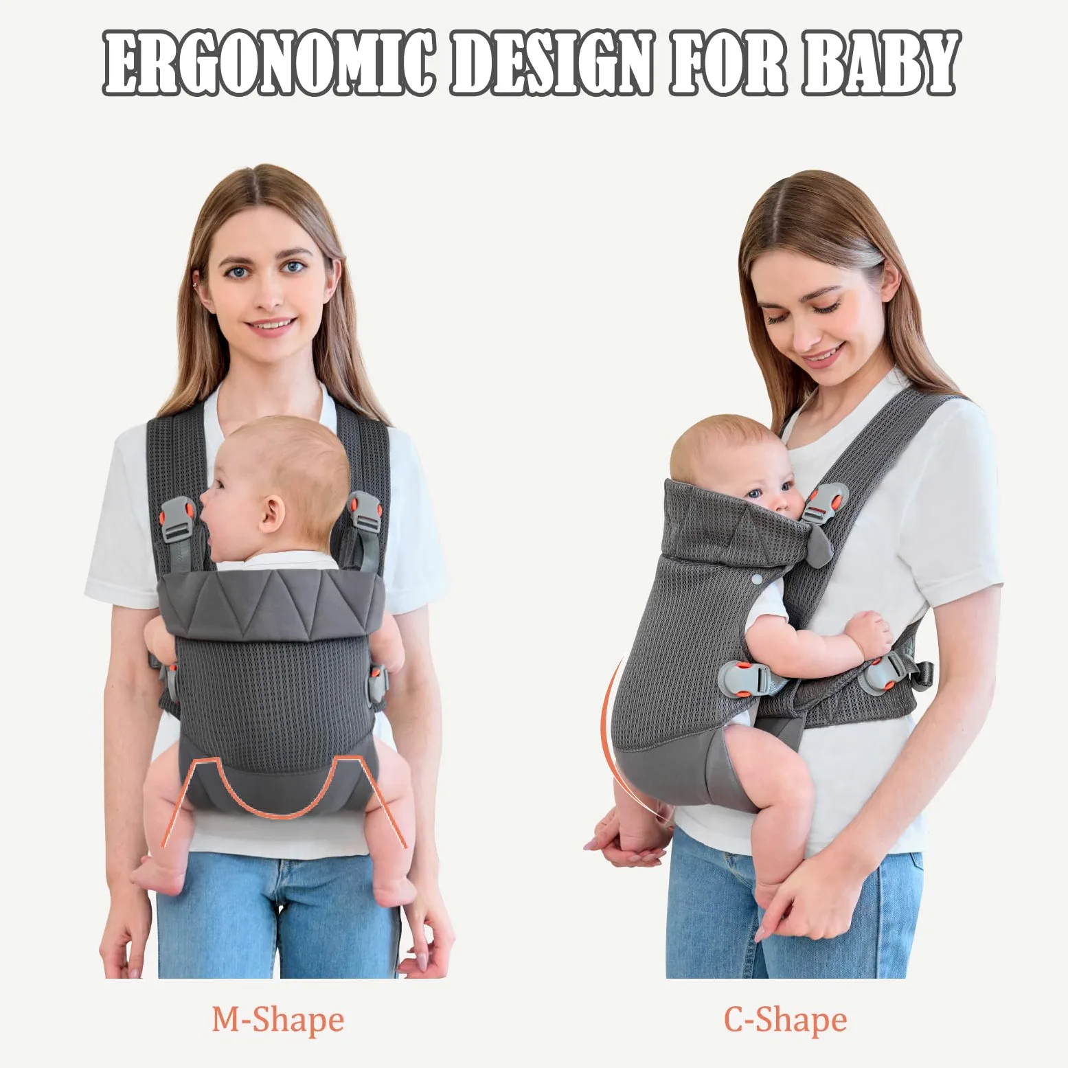 IULONEE Marsupio per neonati e neonati, colore: grigio scuro | Marsupio ergonomico per neonati con cinghie regolabili traspiranti e leggere per mani libere