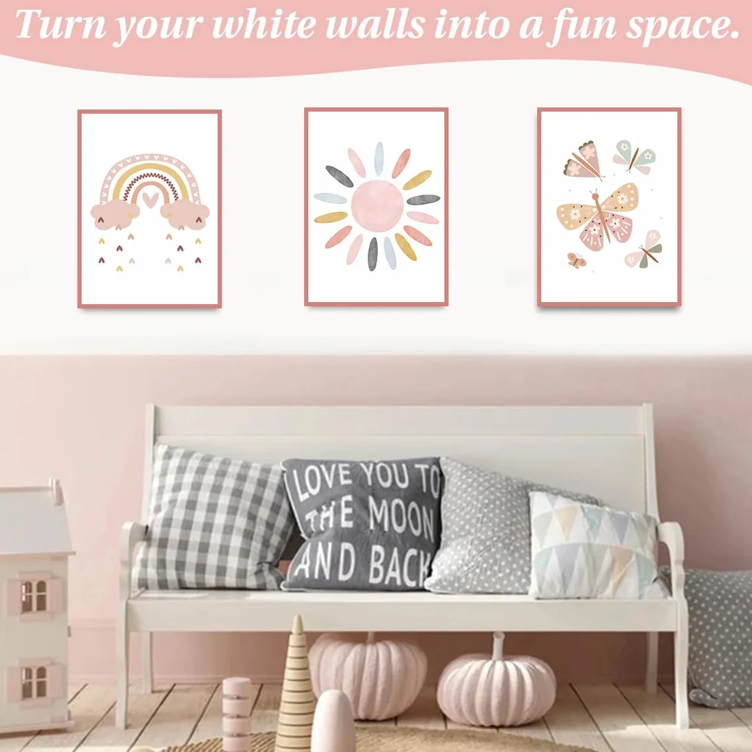 Set di 3 poster arcobaleno,Quadri Cameretta Bambino Poster Cameretta,decorazione per la cameretta dei bambini,formato A4