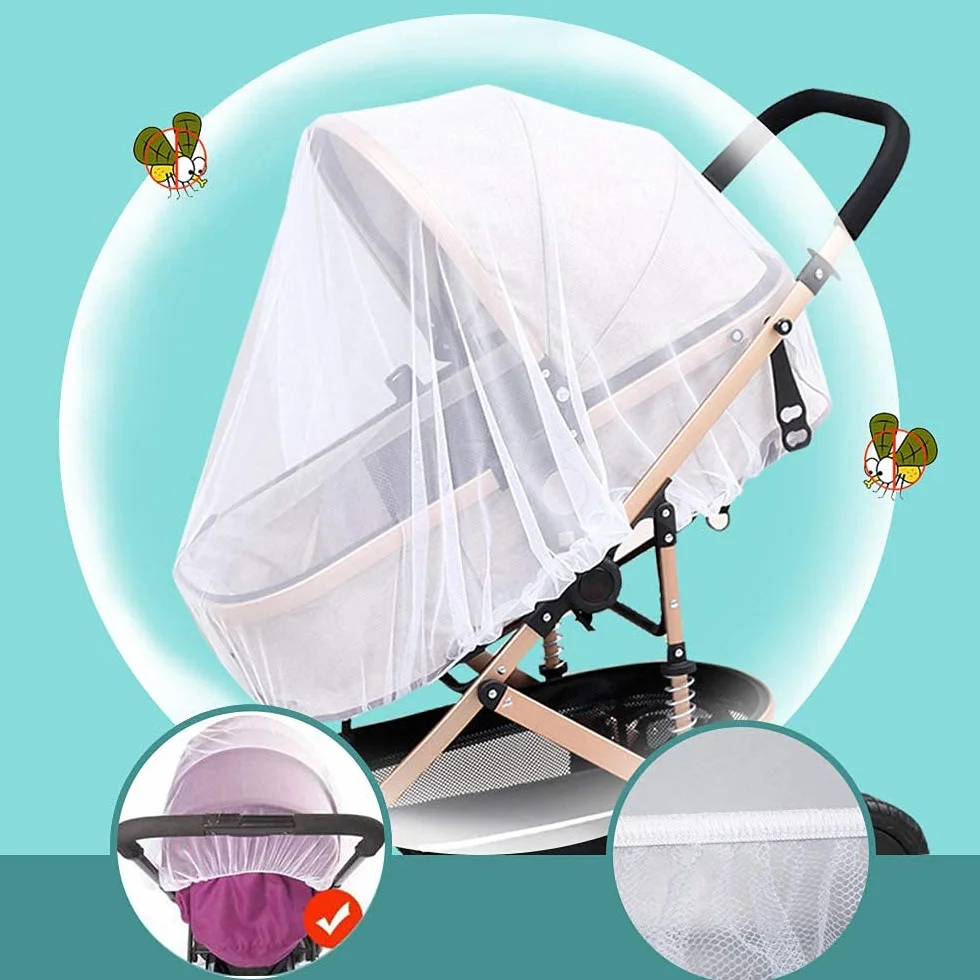 Zanzariera Universale per Passeggino, Zanzariera per Culla, Zanzariere Carrozzina per Neonati, Zanzariera per Carrozzina, Accessori Per Passeggino, per Proteggendolo Il Bambino da Insetti (Bianco)