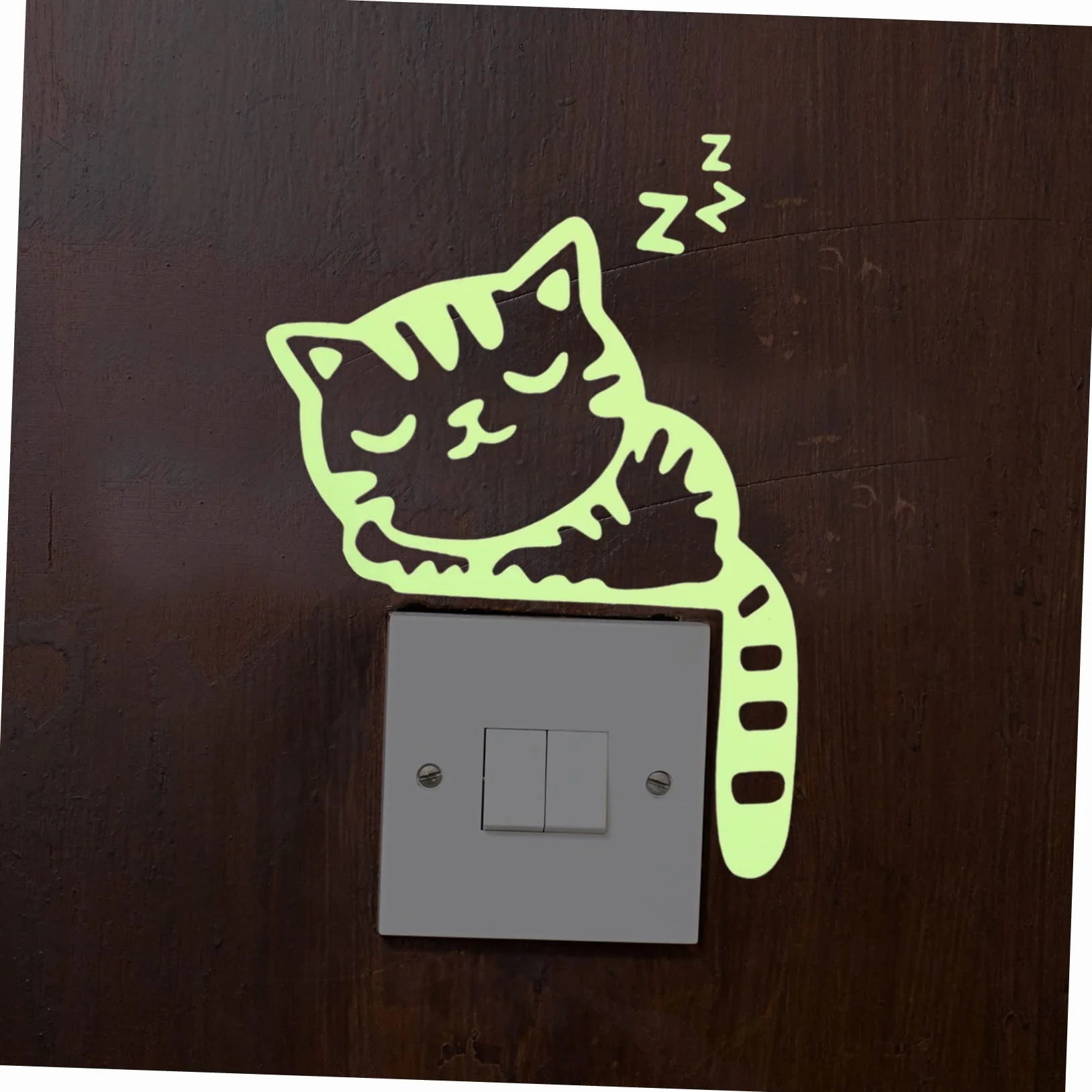 2pezzi Adesivi Murali Luminosi Per Adesivi Creativi Tema Gatto Per Decorare Camera Salotto Cucina e Altro Facili Da Applicare e Realizzati Durevole
