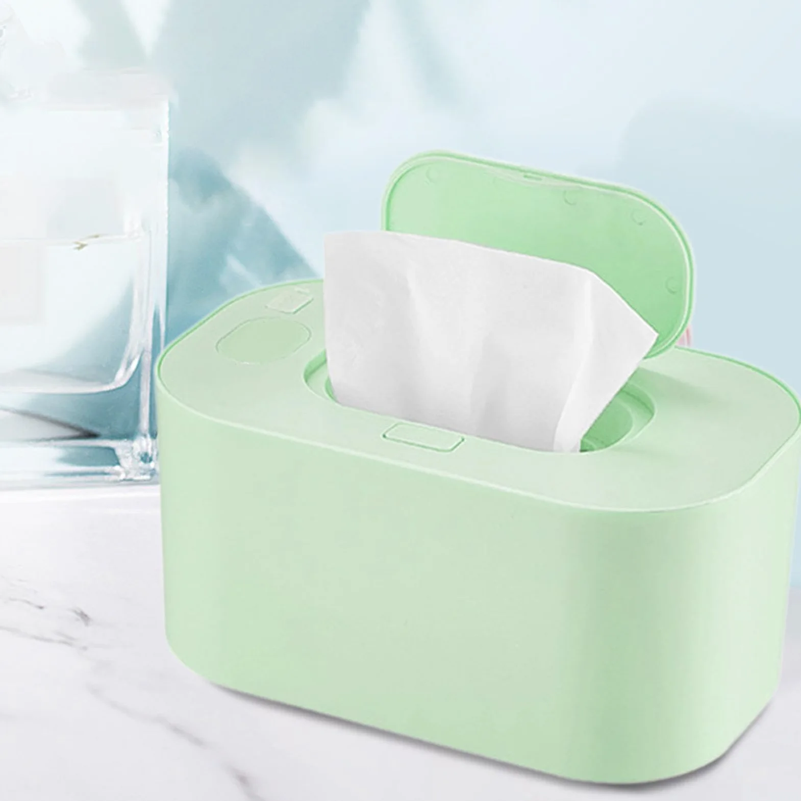 Generic Scalda Salviettine, Scalda Carta Igienica, Dispenser Termico per Salviettine Umide Calde, Scatola di Salviettine Riscaldate per Uso Esterno, Verde, Taglia unica bambino