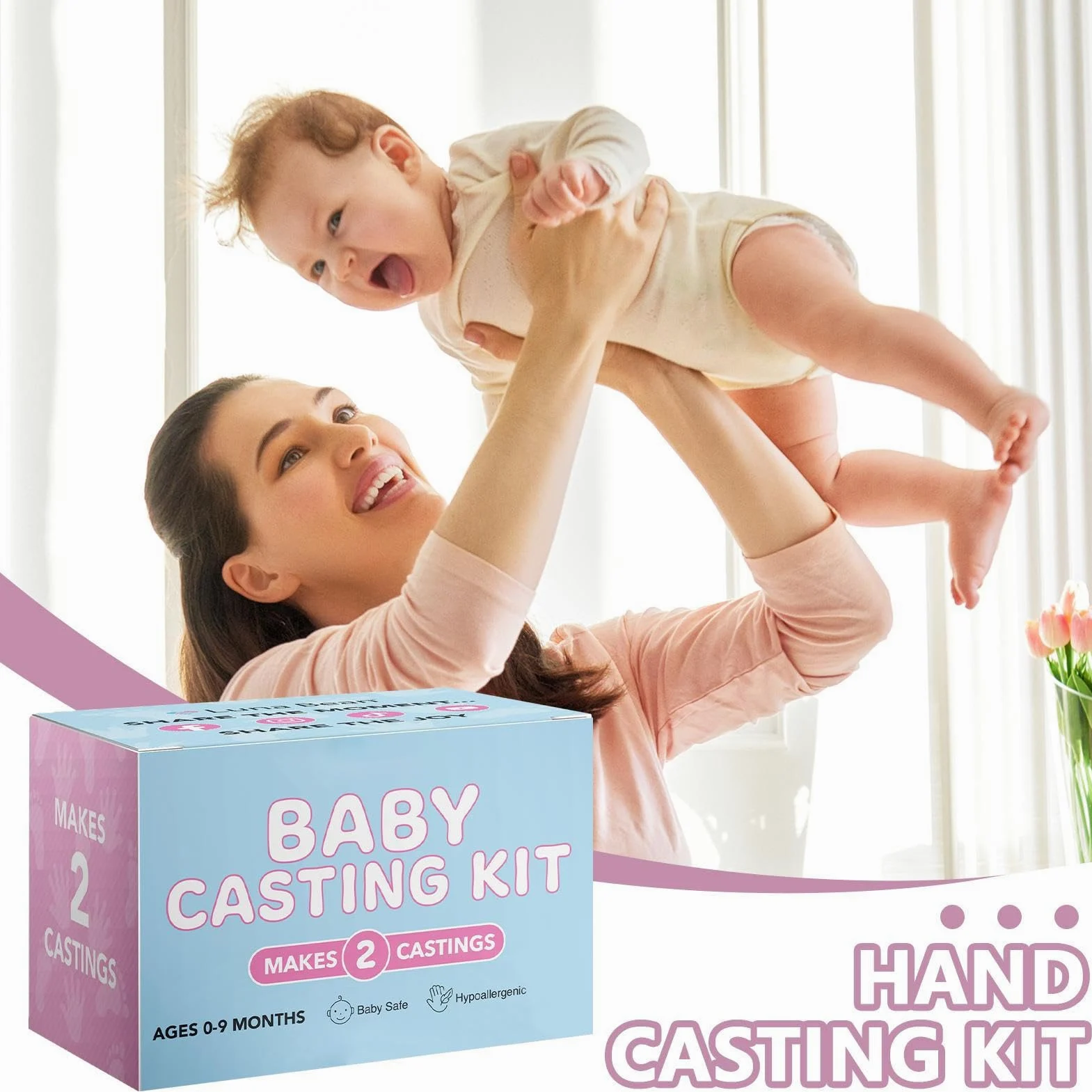 Kit Per Calco 3D Del Bebè Kit Per Impronte Del Piede Del Bambino | Footprint Molding Set for Christmas First Birthday Commemoration