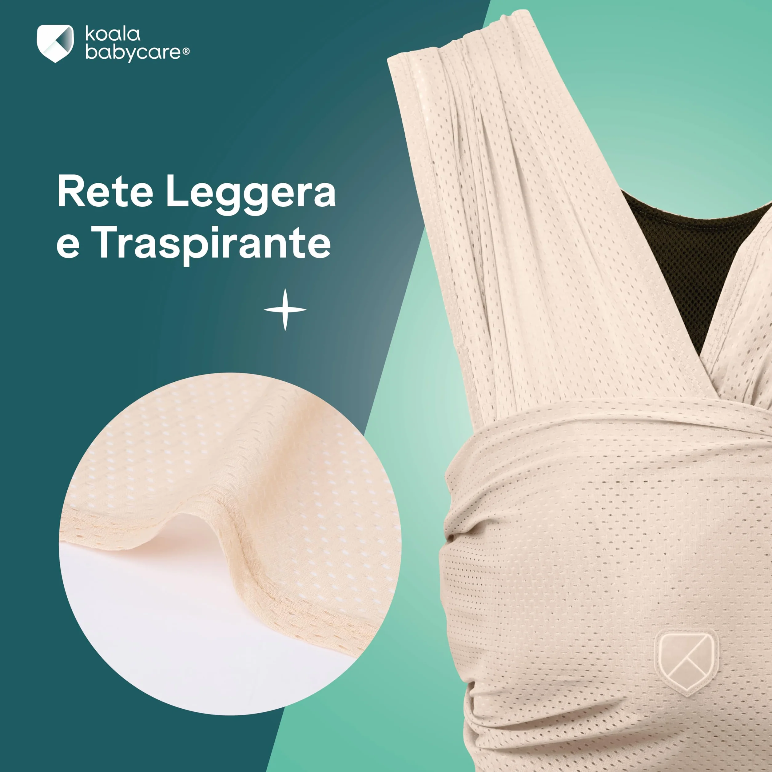 Koala Babycare Fascia Porta Bebè Estiva – Fascia Neonato Traspirante per Mare, Piscina, Doccia – Water Sling Leggera per Climi Caldi | Regolabile, Rapida Asciugatura, fino a 9 kg