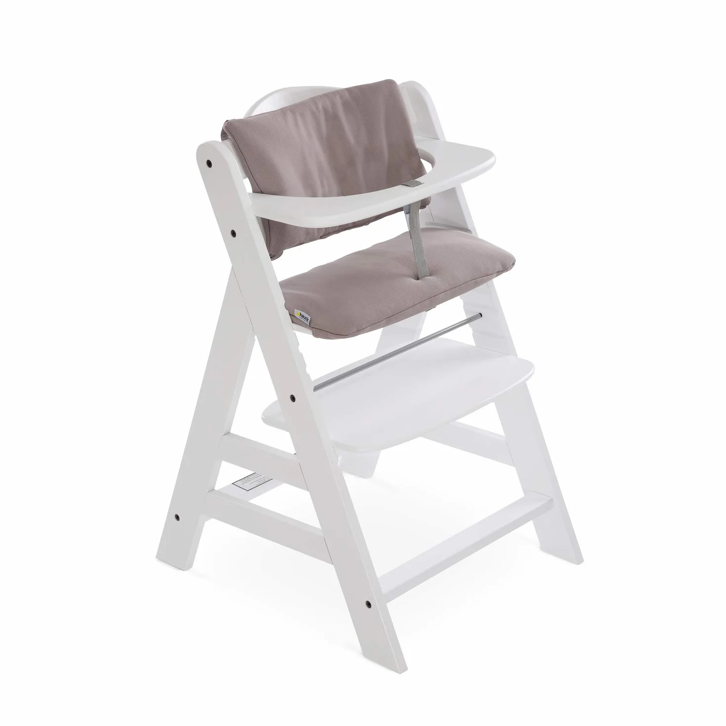 hauck Highchair Pad Deluxe, Beige – Cuscino per Bambini 6 – 36 Mesi - Compatibile con Seggiolone Pappa in Legno Alpha+, Beta+ e Arketa – Copriseduta Soffice a 2 Pezzi per Seduta e Schienale