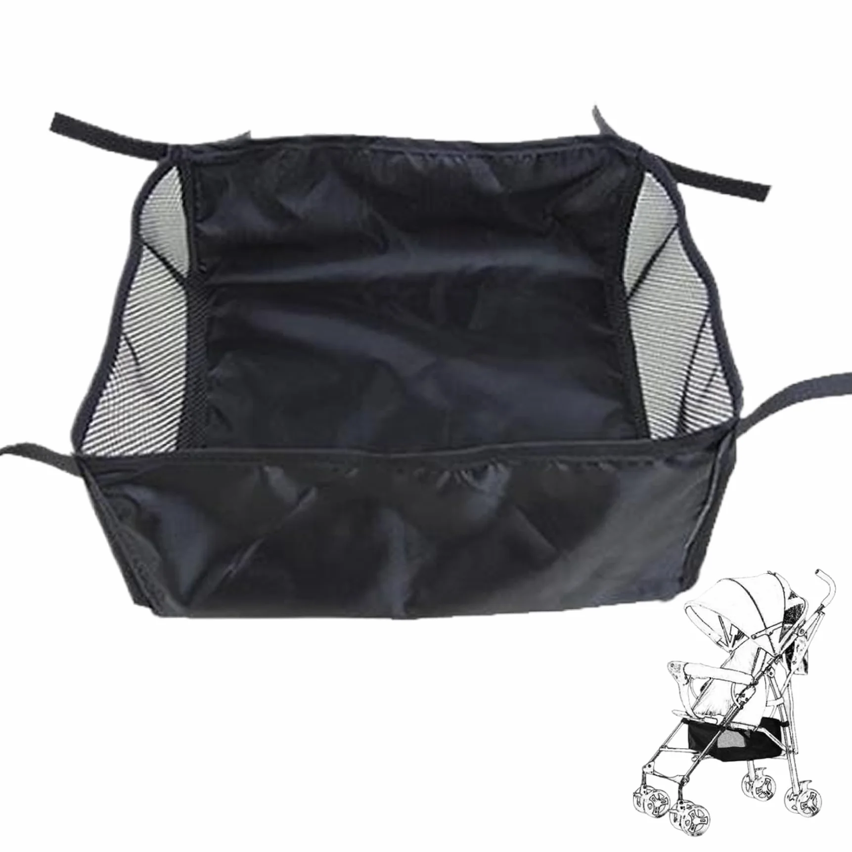 Organizer per passeggino cestino inferiore per passeggino in tessuto Oxford per trasportare pannolini giocattoli e snack accessori per passeggino