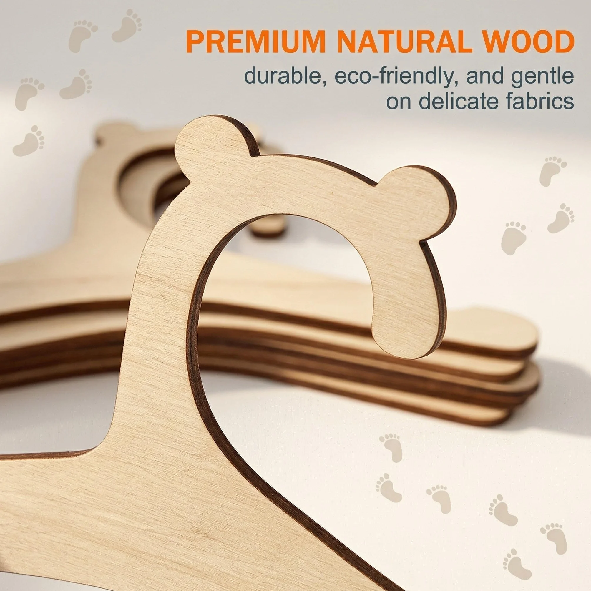 15 Pezzi Appendini in Legno per Neonato a Forma di orsetto Carino, Appendini per Bambini con Scanalature Antiscivolo, Ideali per Conservazione & DIY, Regalo Perfetto per Bebè (15,5 x 22,7 cm)