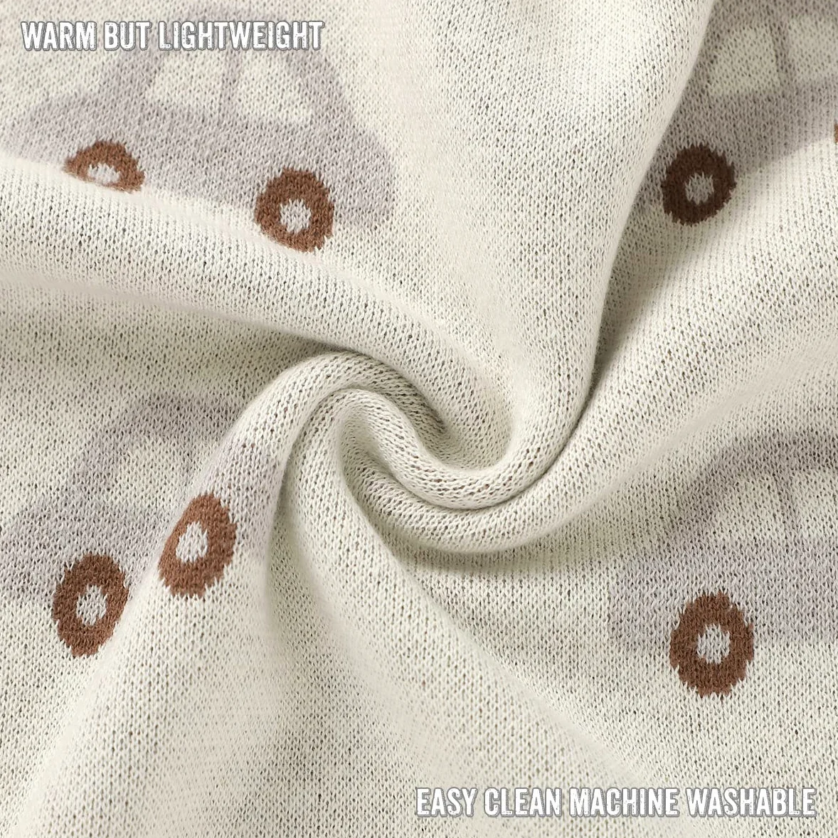 Coperta per neonati e ragazzi in 100% cotone lavorato a maglia, morbida e accogliente, coperta per culla e passeggino, per la doccia, lista regali per neonati, neonati e bambini piccoli