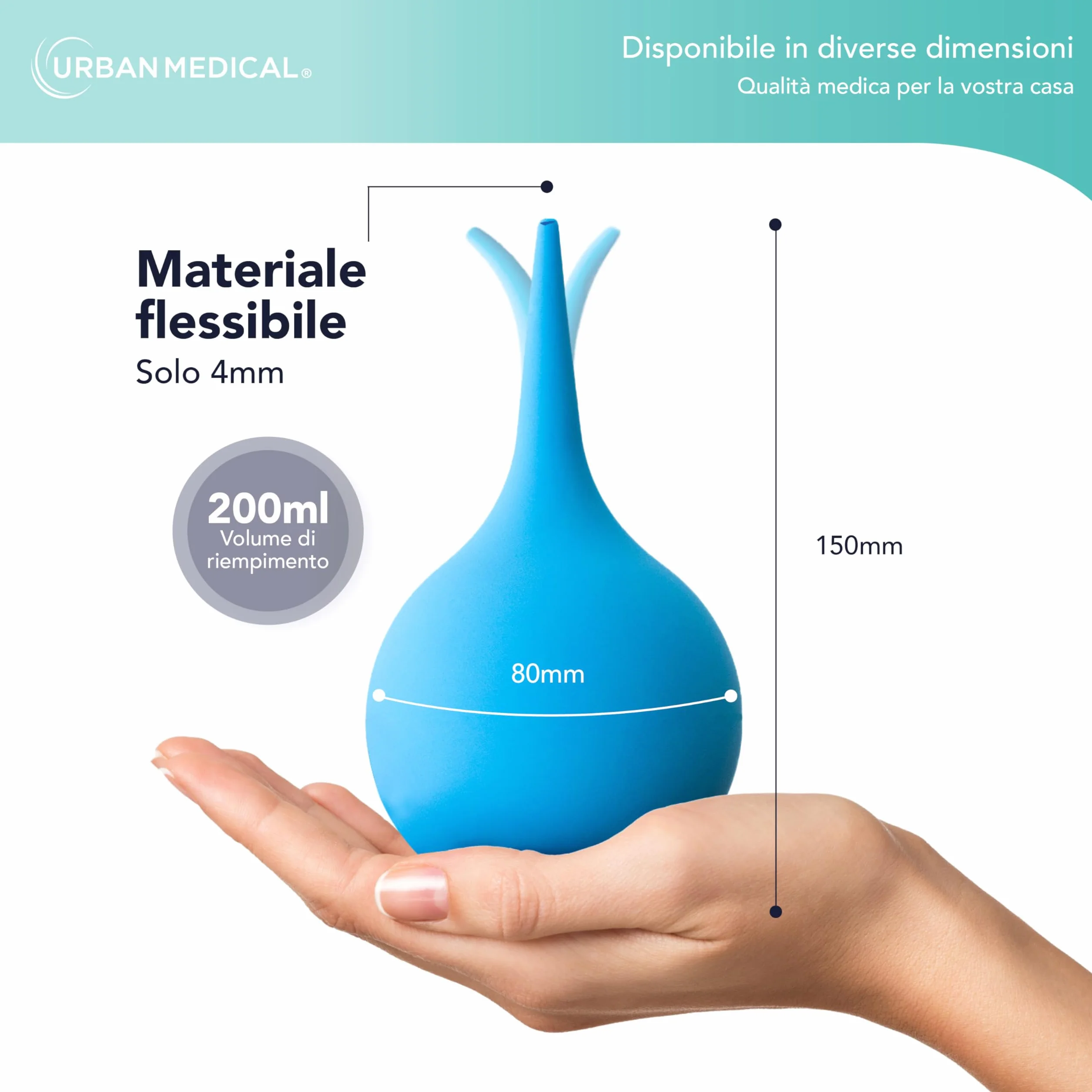 Pulisci Orecchie - Pulizia Delicata e Professionale tramite Siringa Auricolare - Sicura ed Efficace per Adulti, Bambini e Neonati - Pulitore Auricolare Riutilizzabile - 200 ml