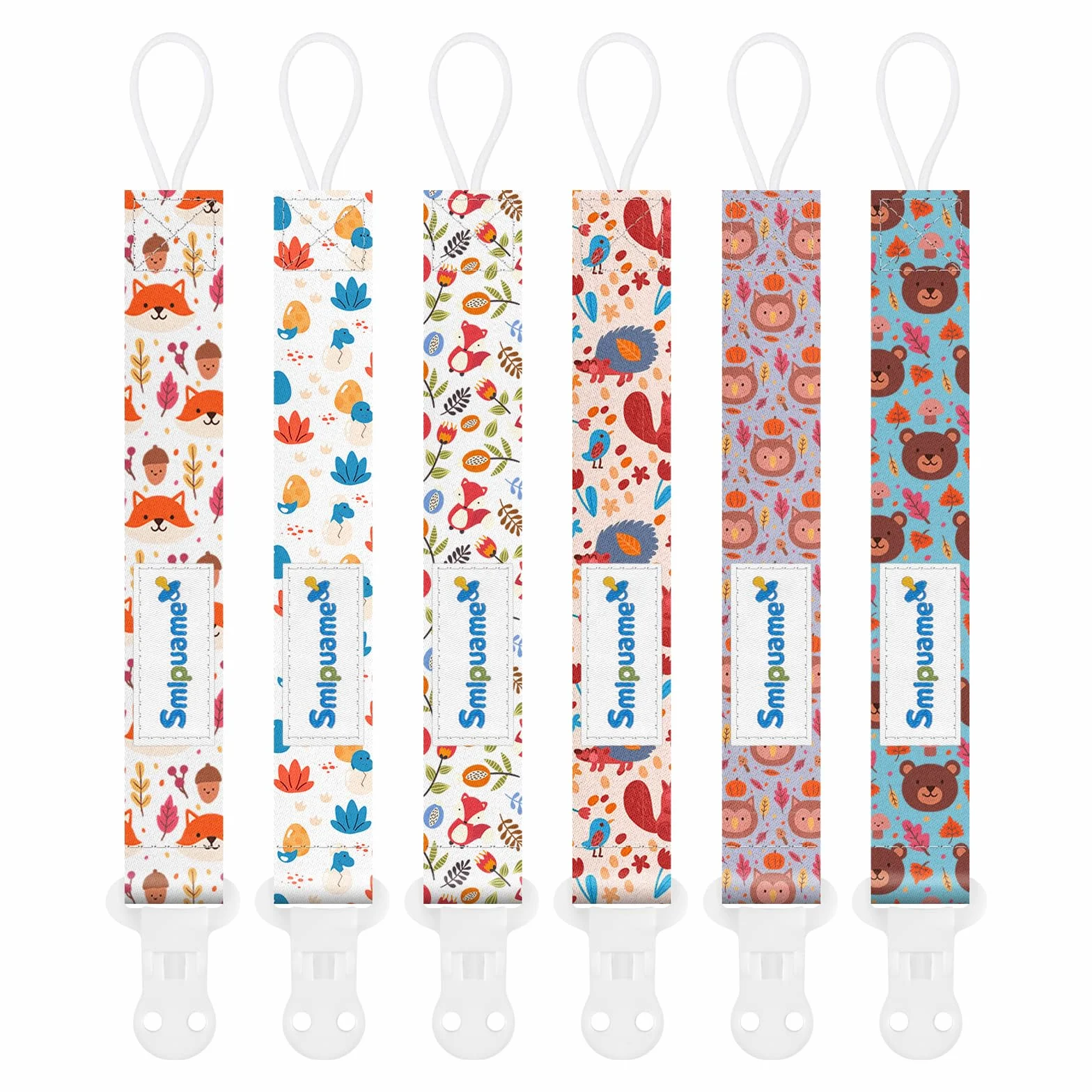 6 Pezzi Catenella Portaciuccio, Catenella Ciuccio per Bambini, Set Porta Ciuccio con Clip Adatto a Tutti i Ciucci per Maschio e Femmina, Giocattoli per la Dentizione del Bambino(Animale)