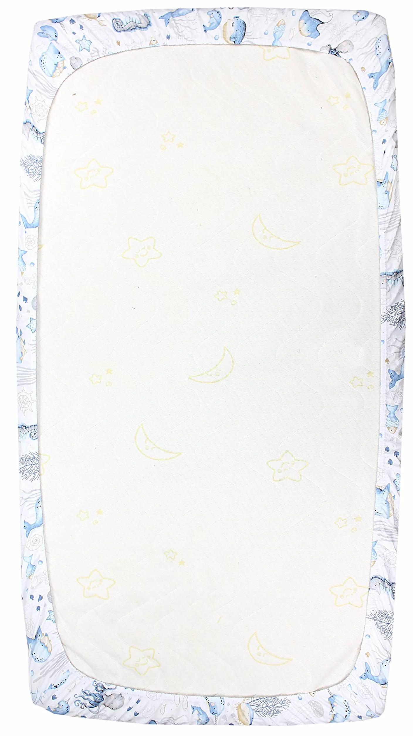 TupTam Lenzuolo per Bambini Bambino Confezione da 2, Animali marini/Blu, 90 x 200 cm