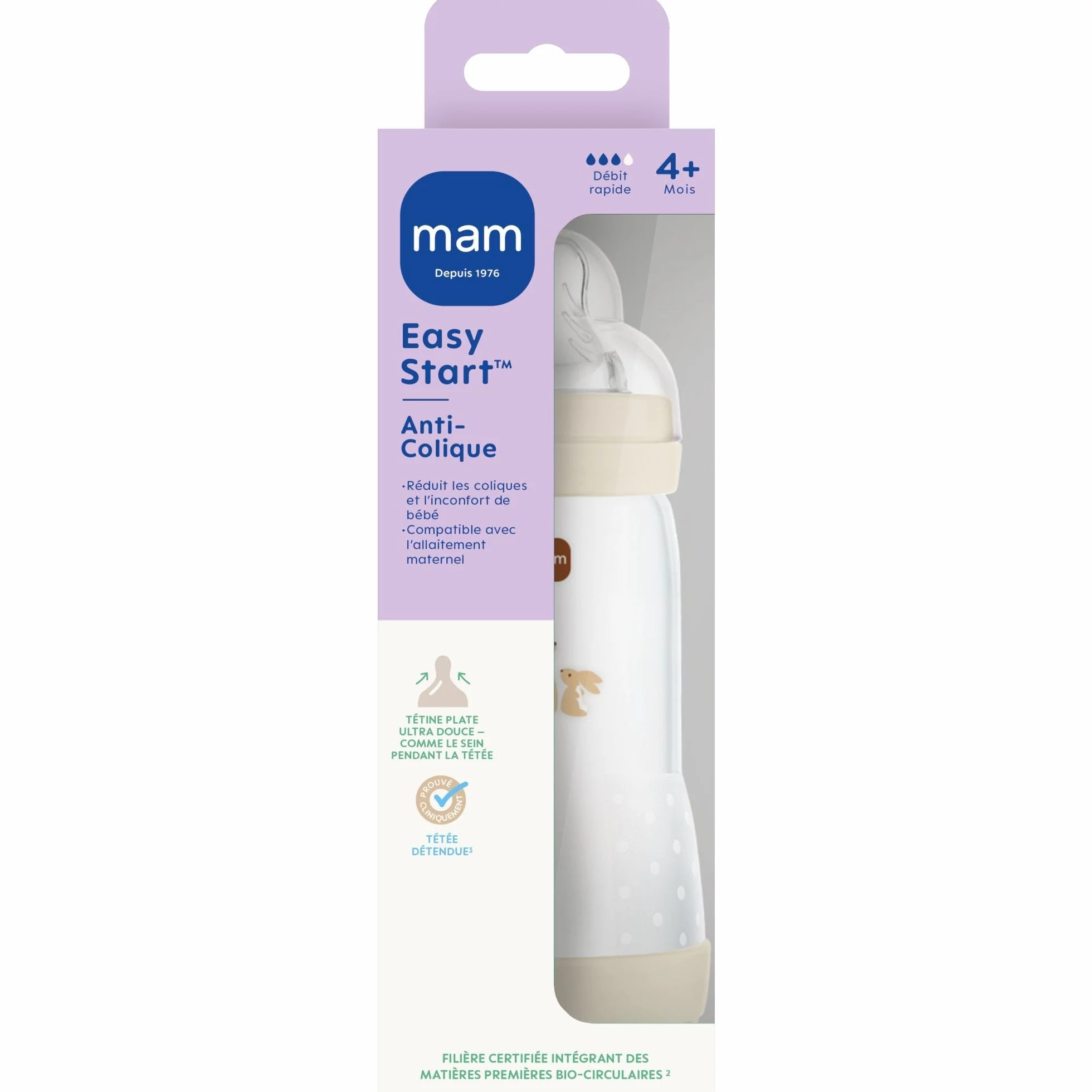 MAM Biberon Easy Start/Anti-Colica 320 ml Sabbia Tettarella Portata 3