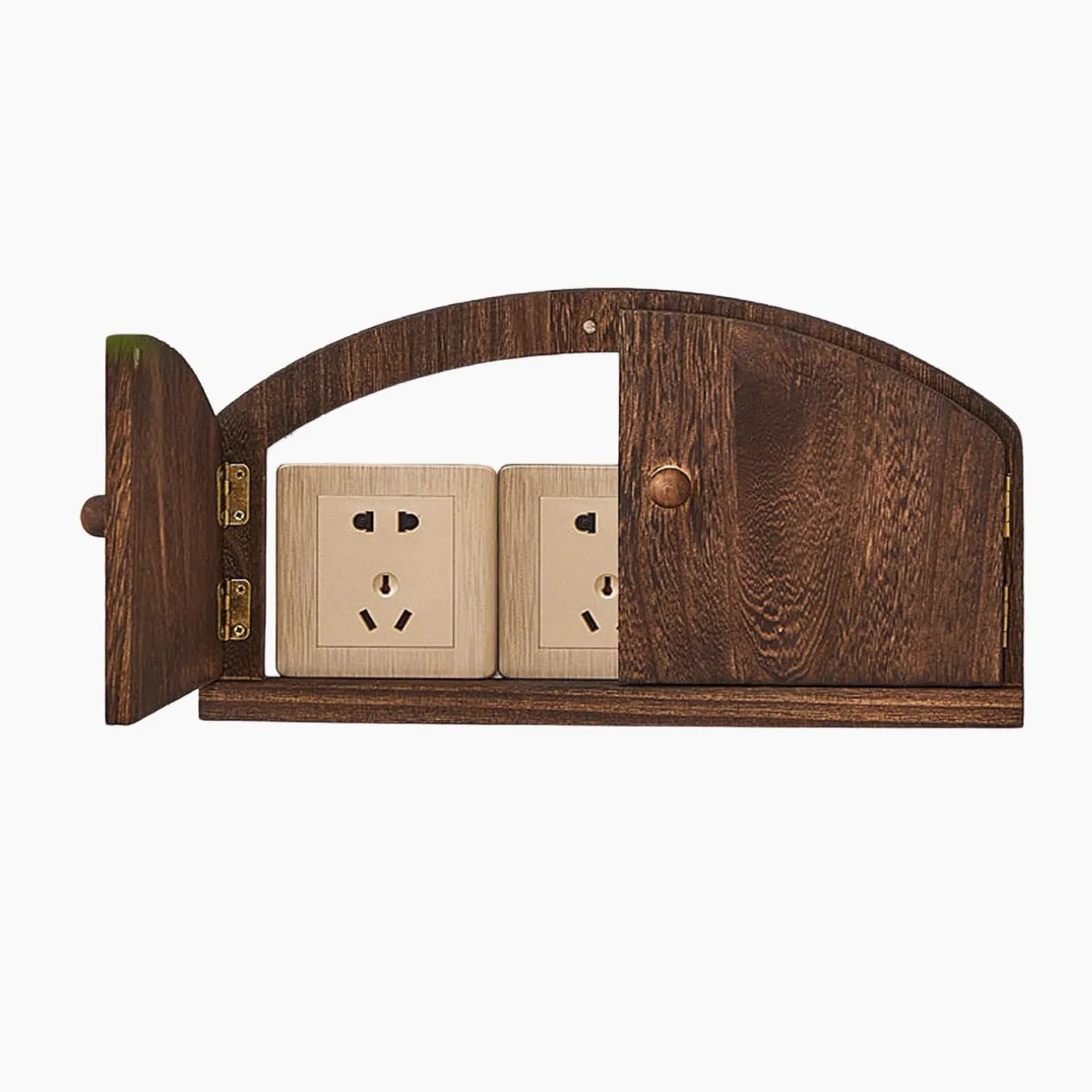 Placche copripresa elettriche Decorativo in Legno Rustico Senza Forature | Scatola Salva Bambini e Antiurto per Interni Casa Camera Bagno Ufficio Scuola Animali Domestici