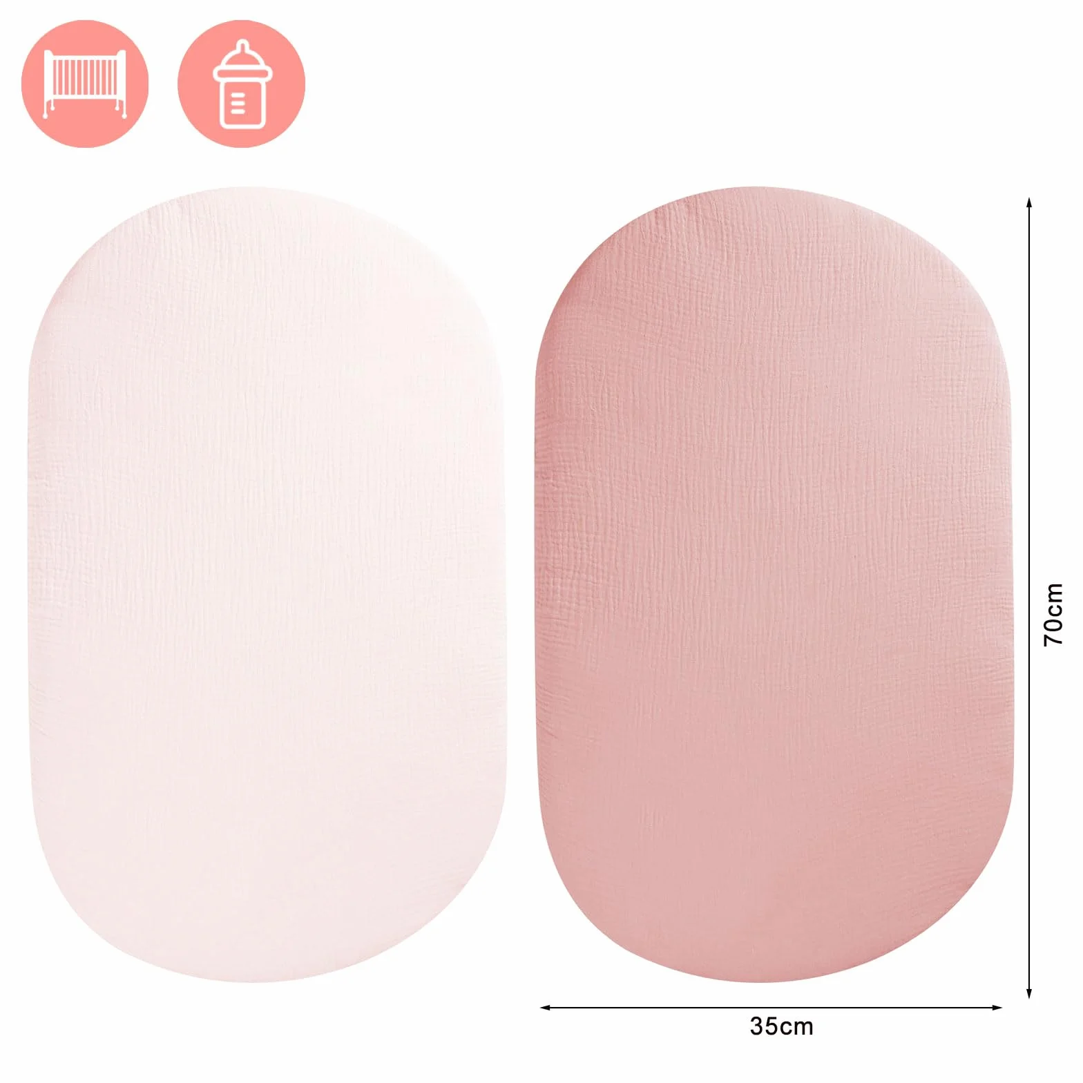 Lenzuolo con angoli elasticizzati per carrozzina, 70 x 35 cm, lenzuolo con angoli per culla