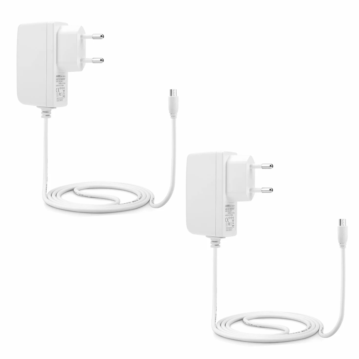 Confezione da 2 caricabatterie micro USB 5v1a per Philips Avent SCD833/26, SCD843/26, SCD845/26, confezione da 2, colore: Bianco