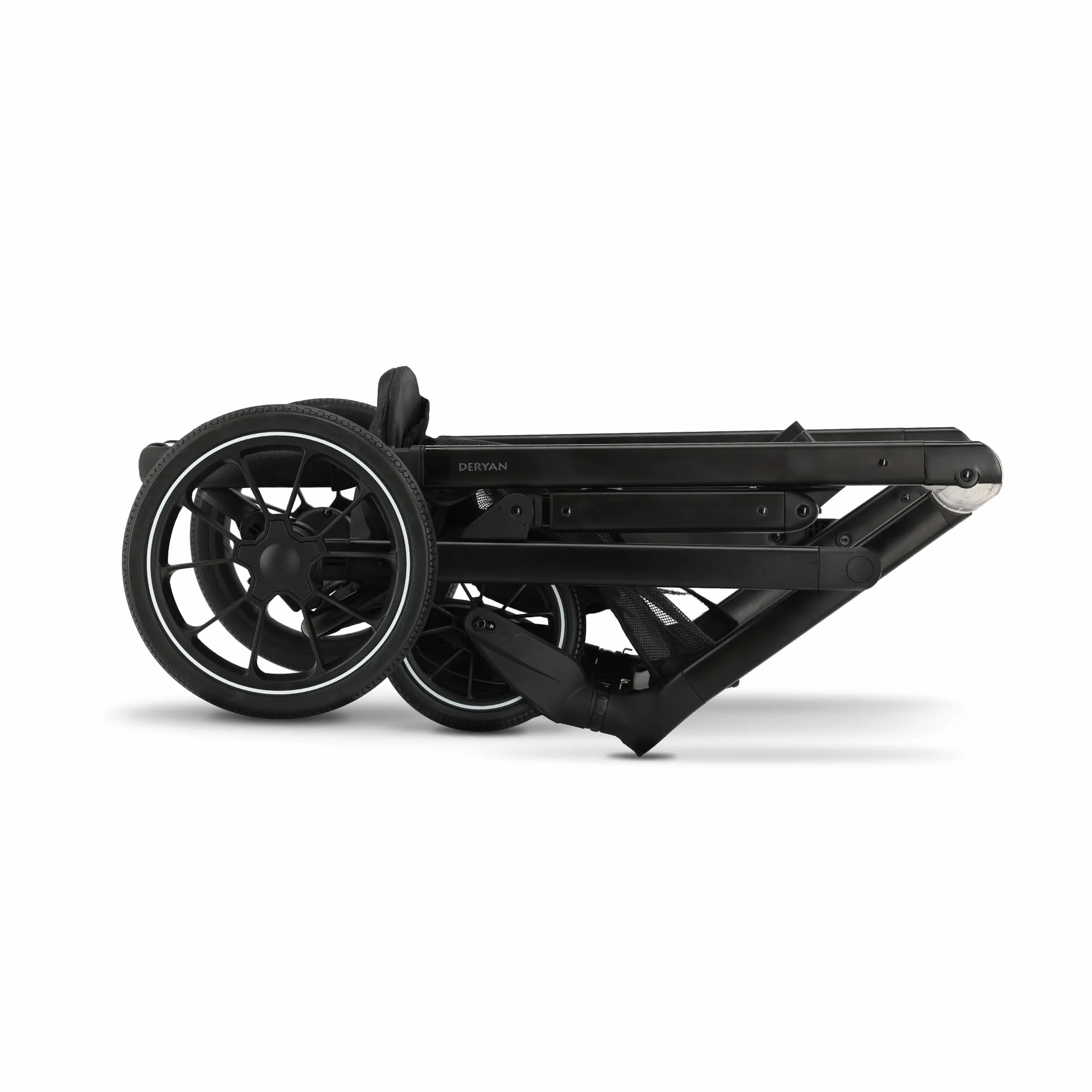 Deryan Evy V2 Passeggino per 2 bambini, Duo Tandem, 0-4 anni, doppio Duett, per neonati e bambini in età prescolare, carrozzine fino a 50 kg, passeggino, passeggino da viaggio 2 in 1, Nero con zecca