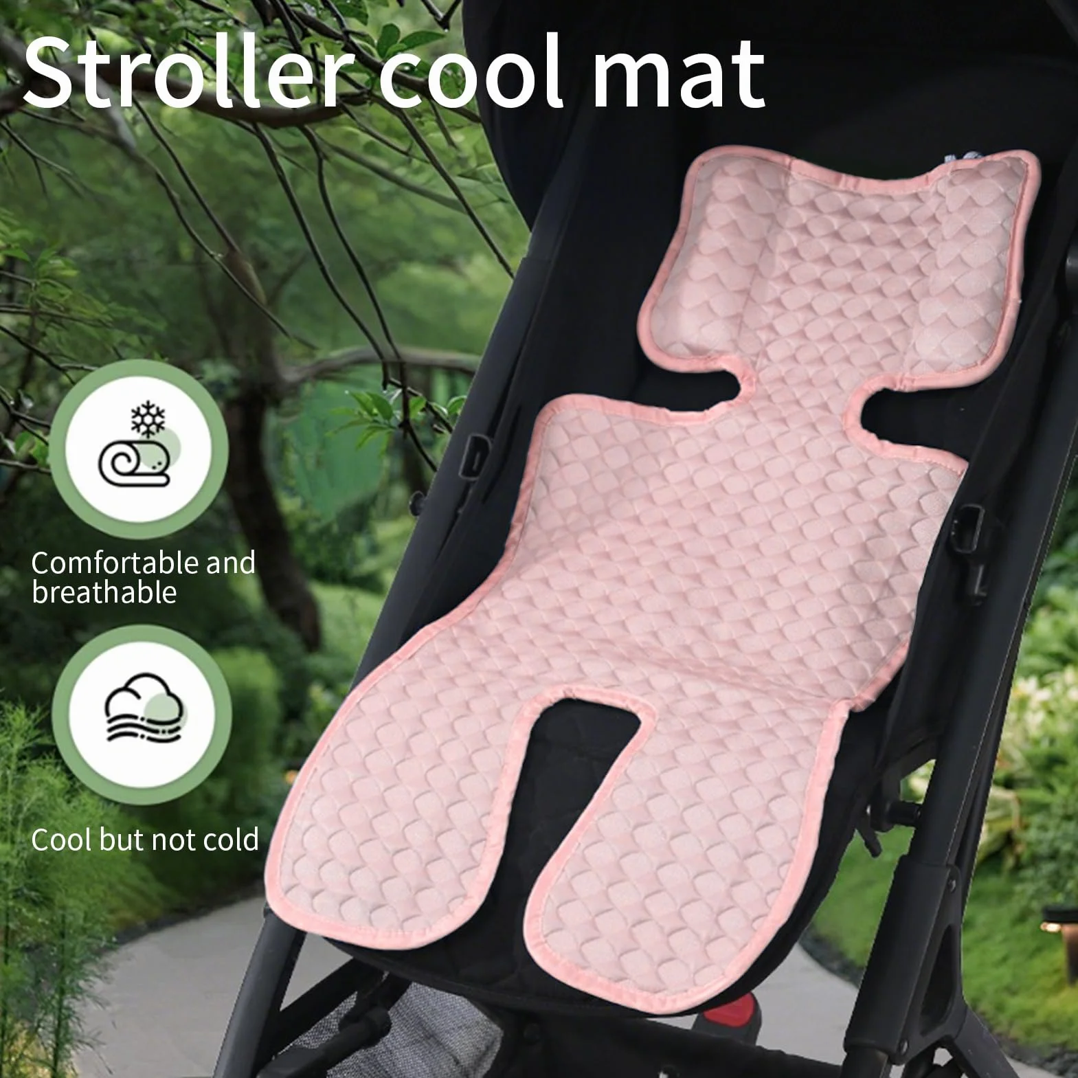 Tappetino di raffreddamento per passeggino, traspirante, per seggiolino auto, morbido e confortevole per passeggino, seggiolino di sicurezza per bambini, seggiolone, cuscino freddo per l'estate e i