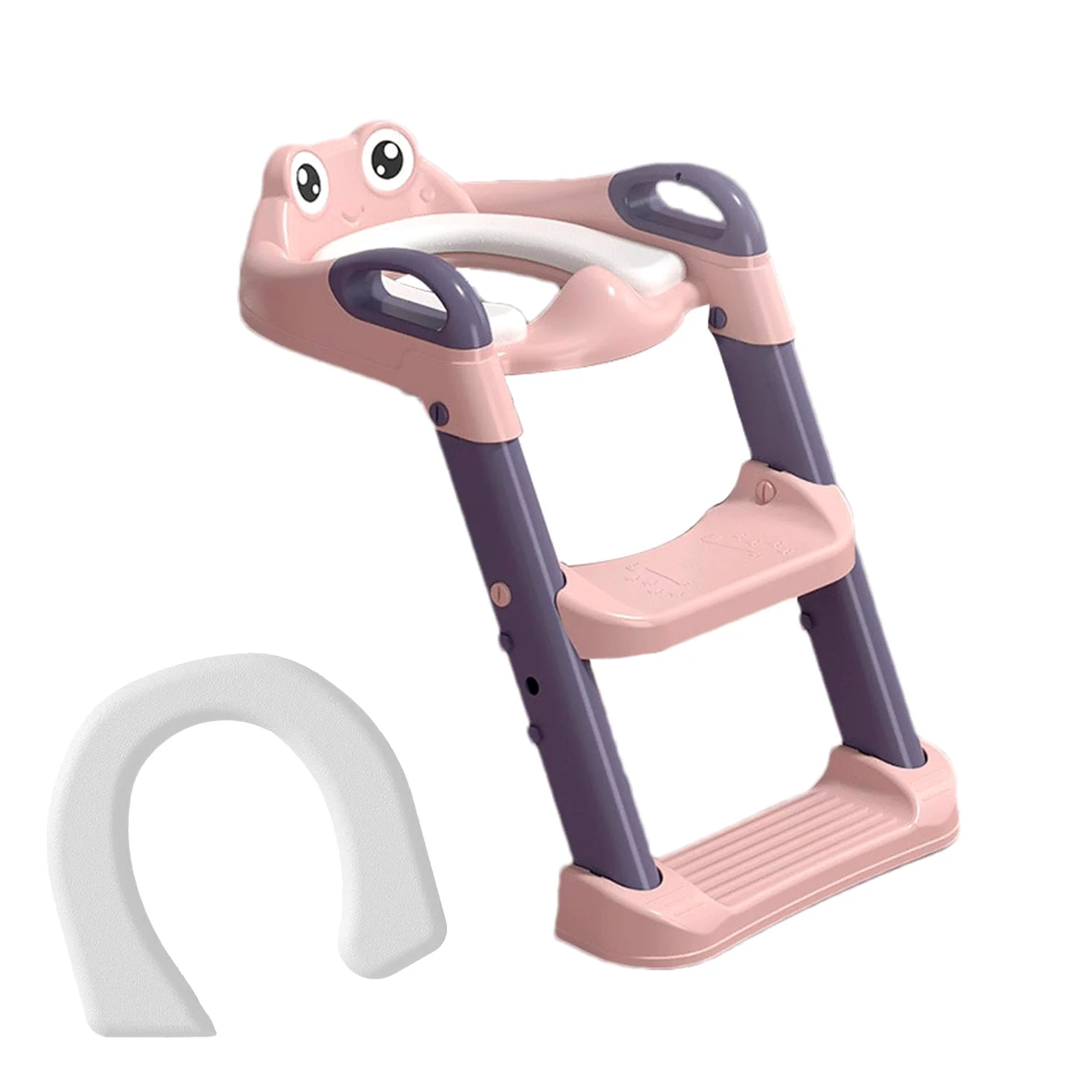 Sedile WC per bambini con gradini, scaletta WC per bambini piccoli Sedile | Pieghevole Sedile vasino rialzato sopra il WC per i viaggi nel bagno di casa