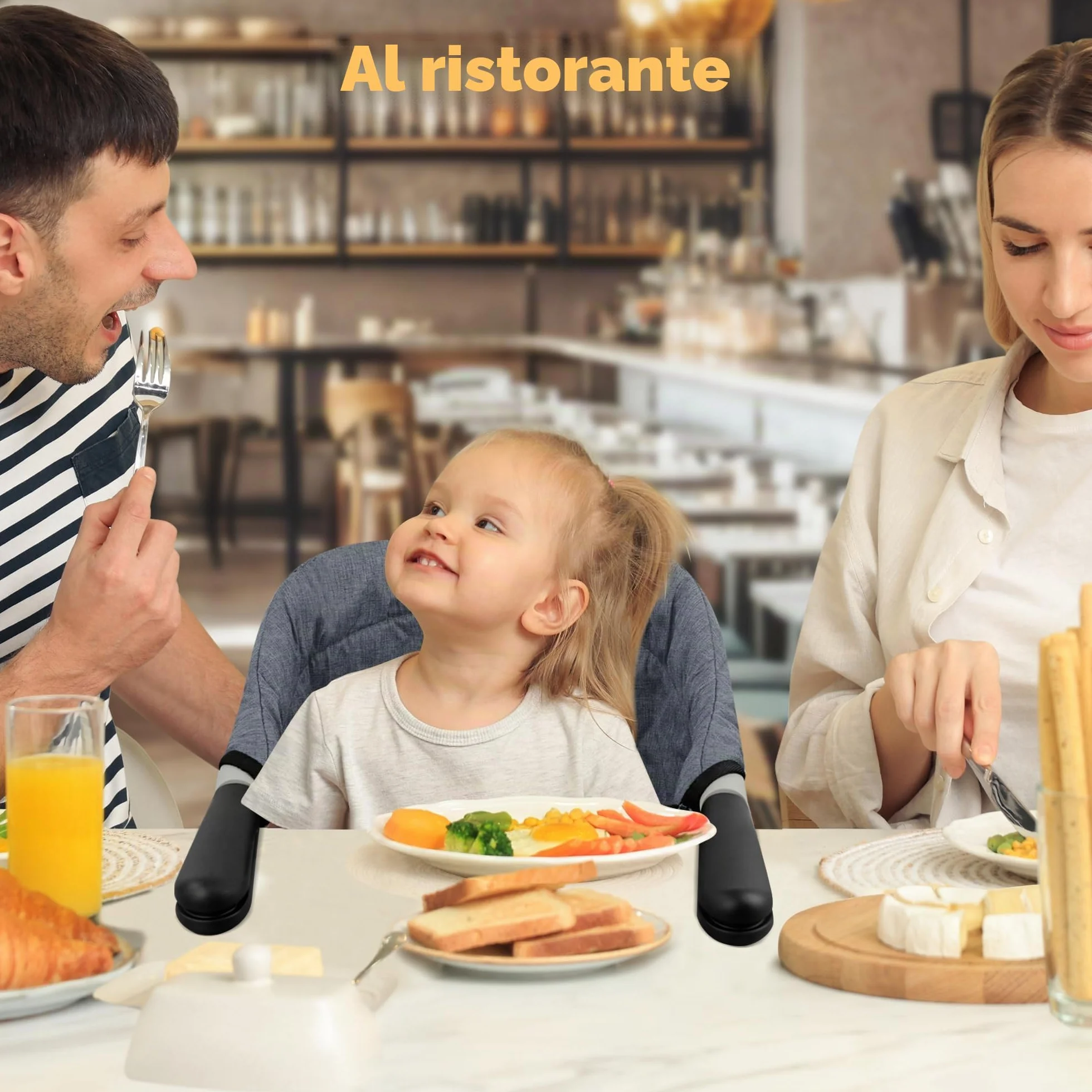 Toogel Seggiolini da Tavolo, Seggiolone Pieghevole Portatile con Imbracatura di Sicurezza, Baby Seggiolino da Tavolo con Borsa da Trasporto per Casa e Viaggi (Grigio)