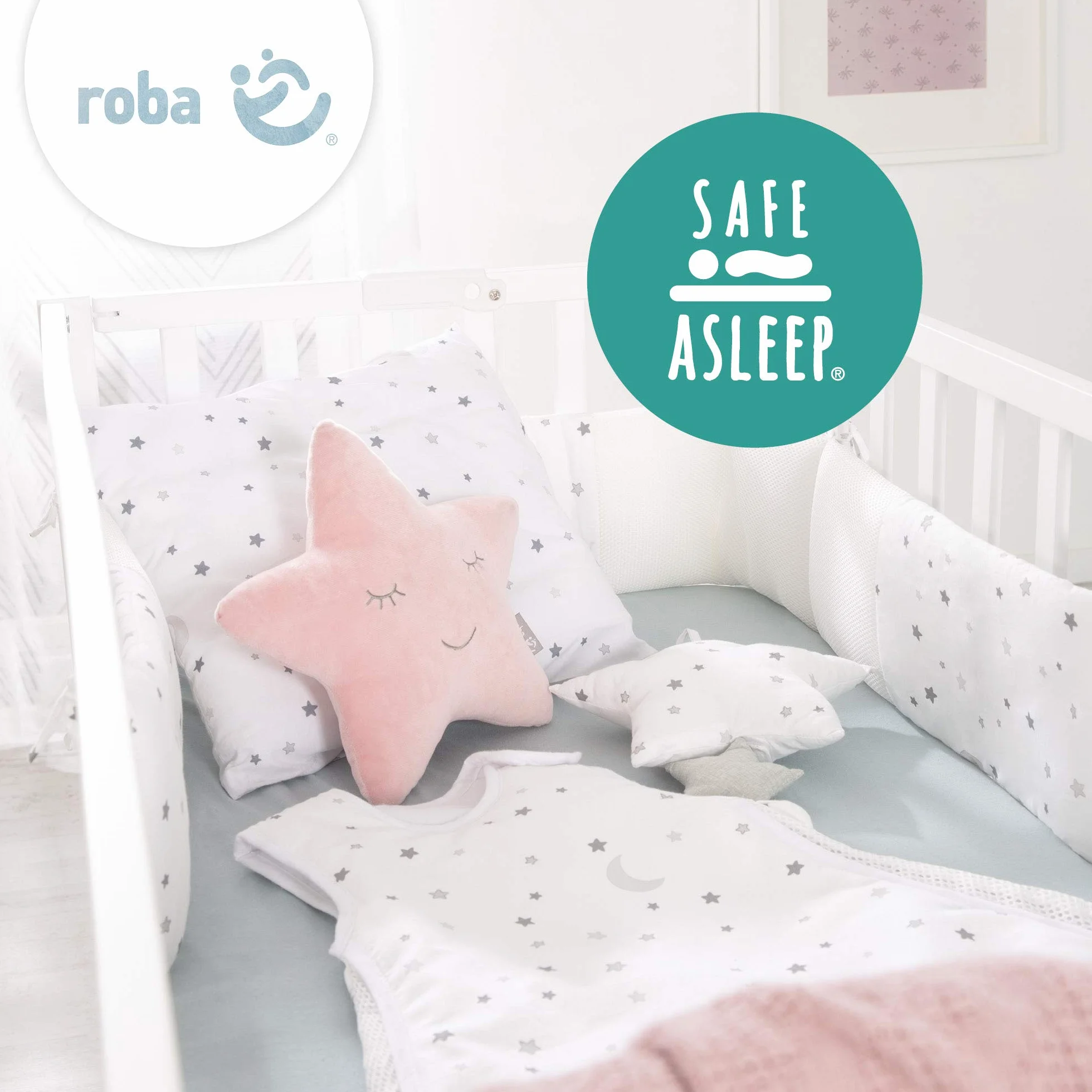 roba Materasso per Lettino safe asleep - Serie Air Balance Plus - 60 x 120 x 9 cm - con Zip - Sfoderabile e Lavabile - Trapuntato e Traspirante - Bianco