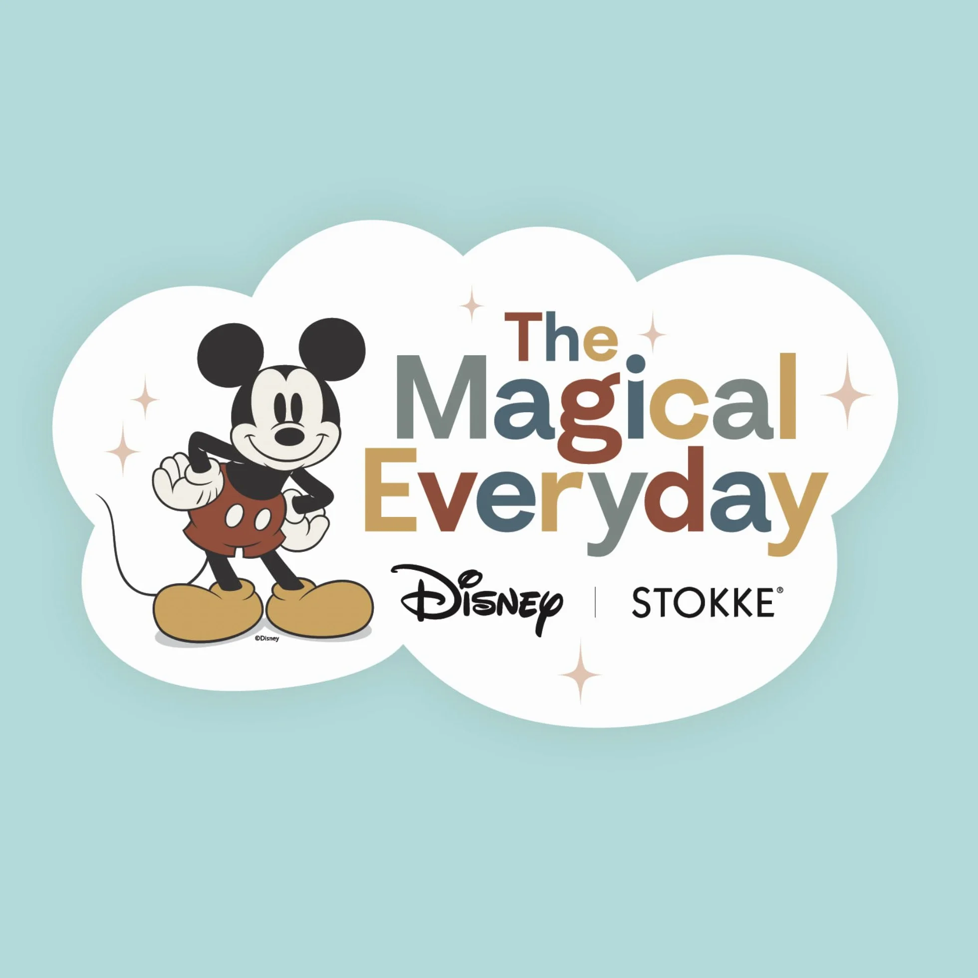 Mini lenzuolo sotto Stokke Sleepi, Mickey Celebration - Morbide lenzuola per sogni dolcissimi - Per il materasso ovale Sleepi Mini - Sicuro e Lavabile in lavatrice - 100% Morbido cotone Percalle