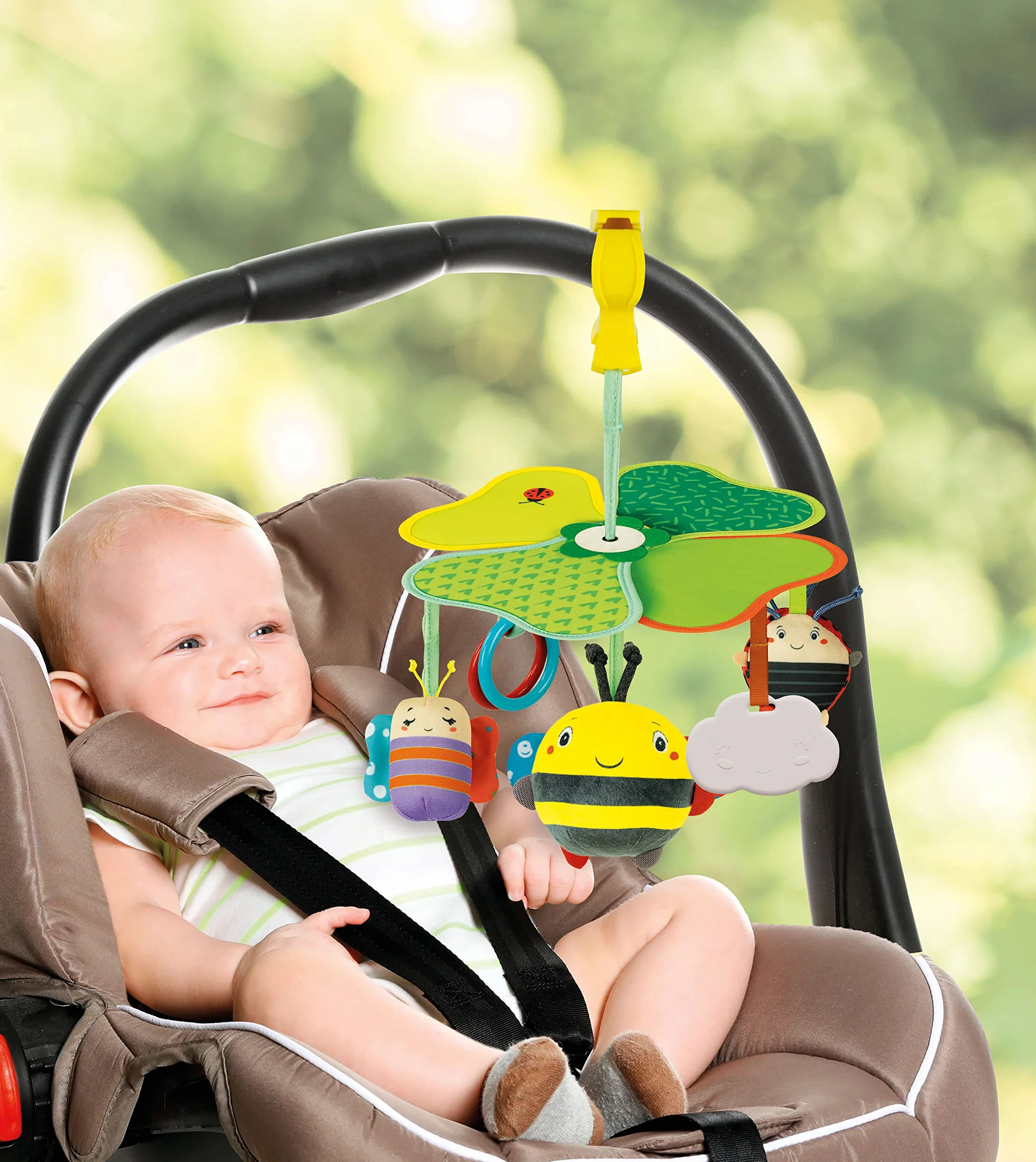 Clementoni - 17790 - Easy-Peasy Travel Mobile - Giostrina Culla O Passeggino, Giocattolo da Appendere per Passeggino, Gioco Passeggino Neonato, Leggera E Trasportabile