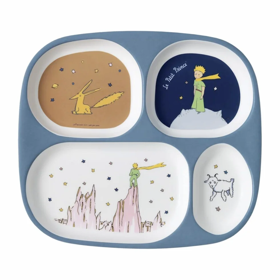 VASSOIO A 4 comparti - LE PETIT PRINCE - Melamine - Senza BPA - Lavabile in lavastoviglie - 6 M+ - 24 x 21 -