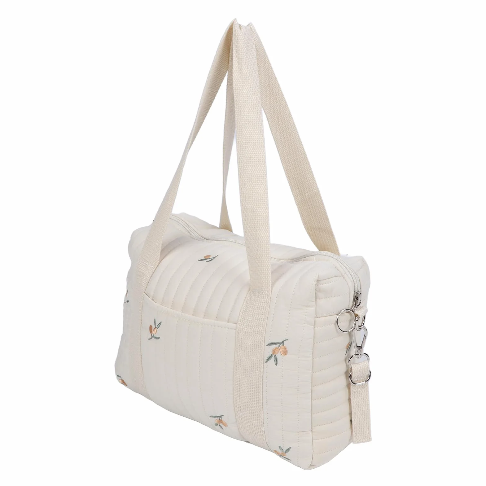 BORDSTRACT Borsa Portaoggetti Multifunzionale Per Passeggino, Borsa Riutilizzabile con Ricamo con Cerniera Borsa Per Pannolini Tasca con Cerniera di Grande Capacità Resistente(oliva)