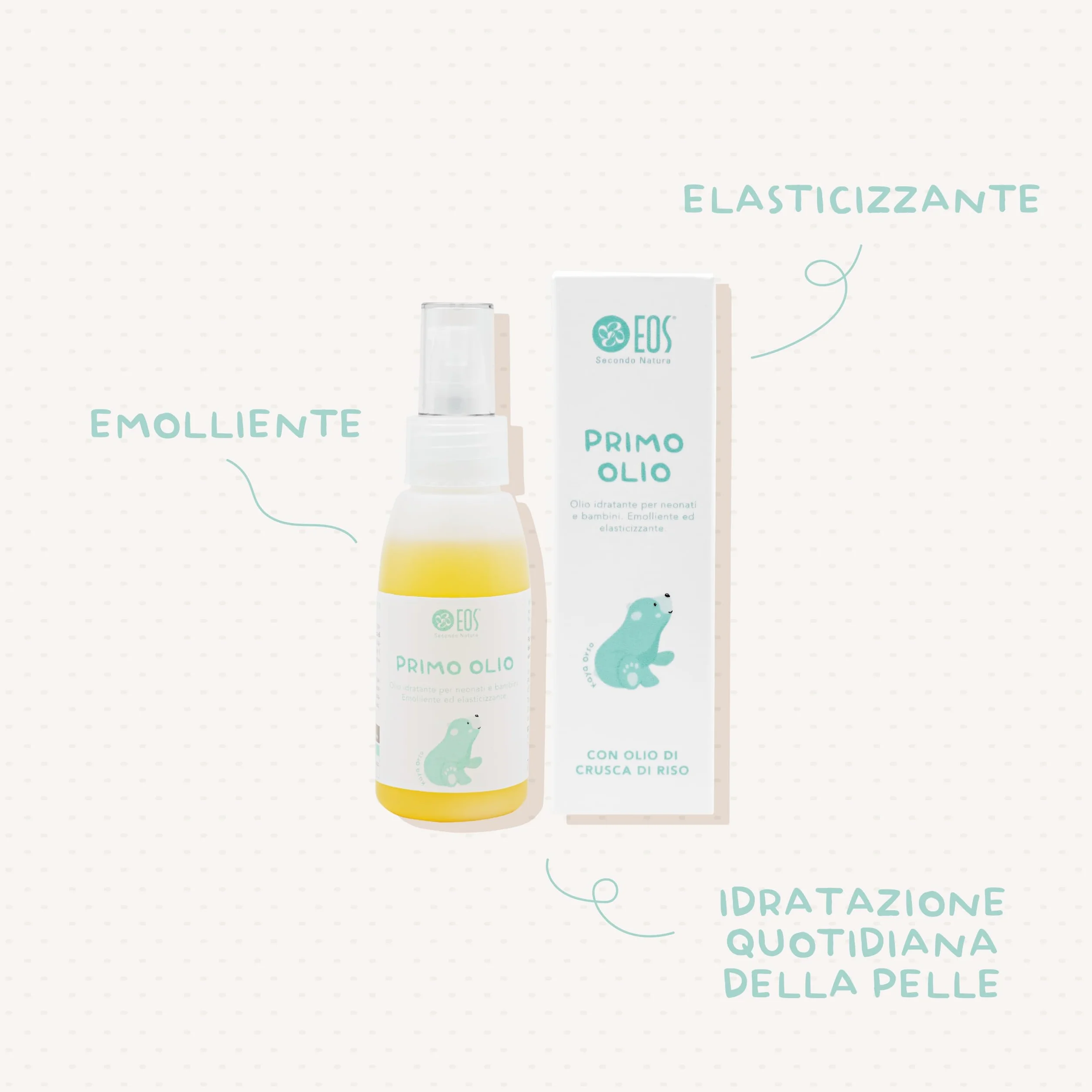 EOS NATURA Primo Olio – Confezione Doppia (2 x 75 ml) – Olio Idratante, Emolliente Massaggio per Neonati e Bambini – Oli di Crusca di Riso, Calendula e Mandorle Dolci – Il Mondo di Babu - 75 ml