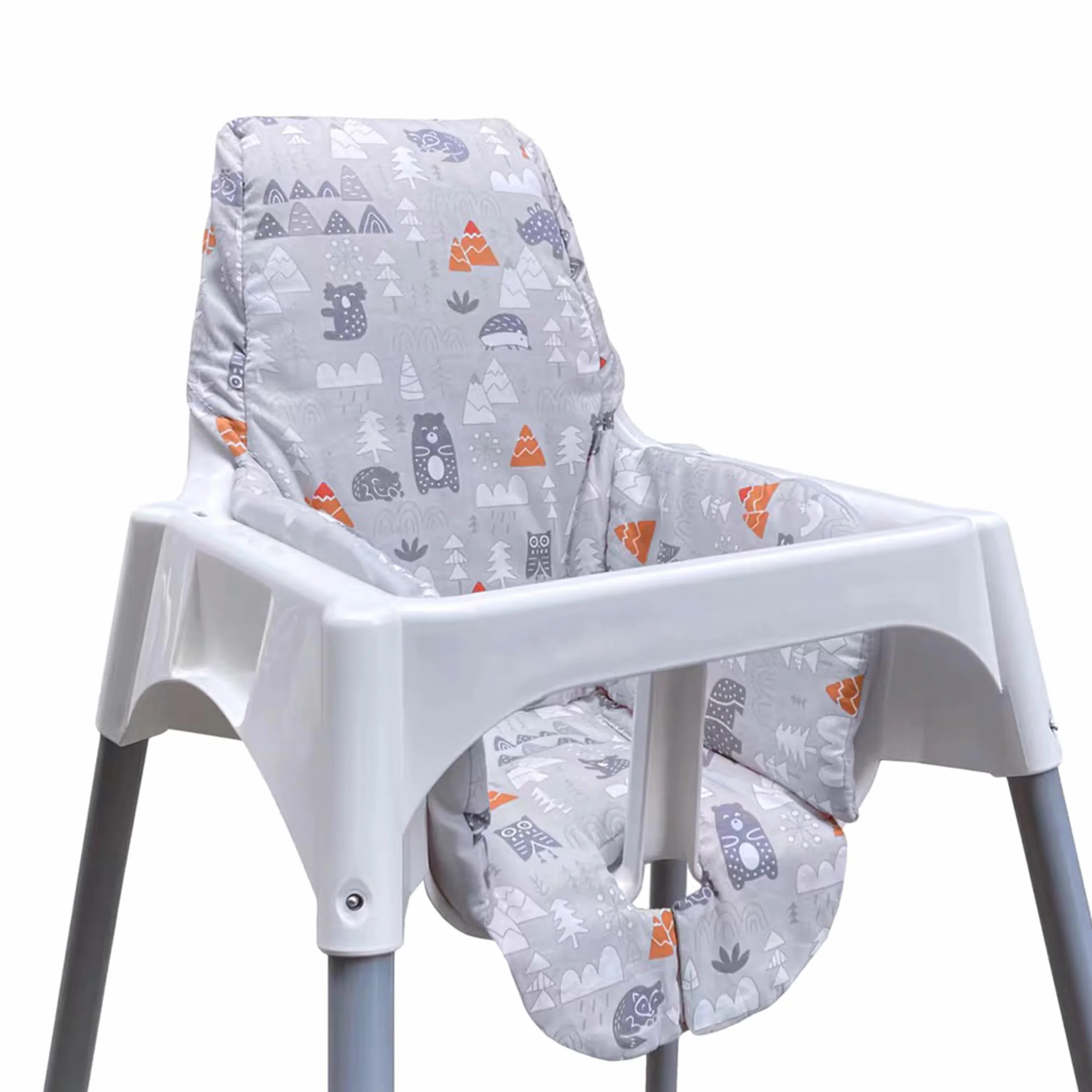 ZARPMA Coprisedili compatibili con seggiolone IKEA Antilop, superficie in cotone e cotone imbottito con protezione per i piedi, copertura pieghevole per seggiolone per bambini Antilop (grigio)
