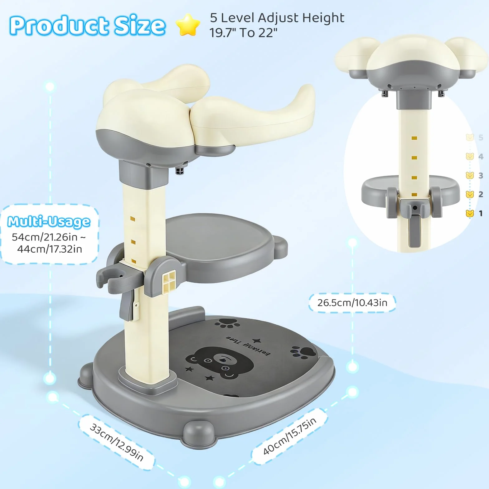 Supporto per Doccia per Bambini 2 En 1,Soporte De Baby Shower,Con Soporte Para Cabezal De Ducha,Altura Ajustable,Con Piso Sin Deslizamiento Y Mango De Seguridad,Soporte De Ducha Durante 8-36 Meses