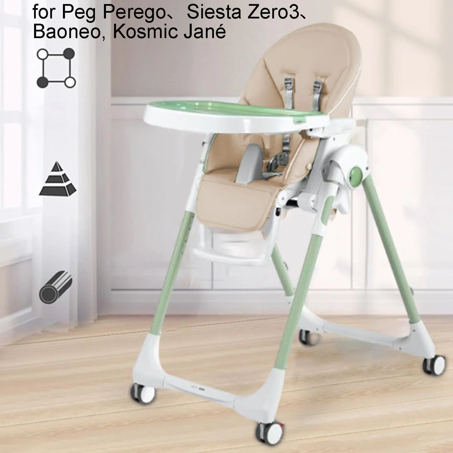 Cuscino Per Seggiolone - Fodera Per Sedia Da Pranzo Per Bambini | Fodera Per Cuscino Per Seggiolone | Copriseggiolone Universale | Copri Seggiolone Pappa | Coprisedia Per Seggiolone Per Peg-Perego