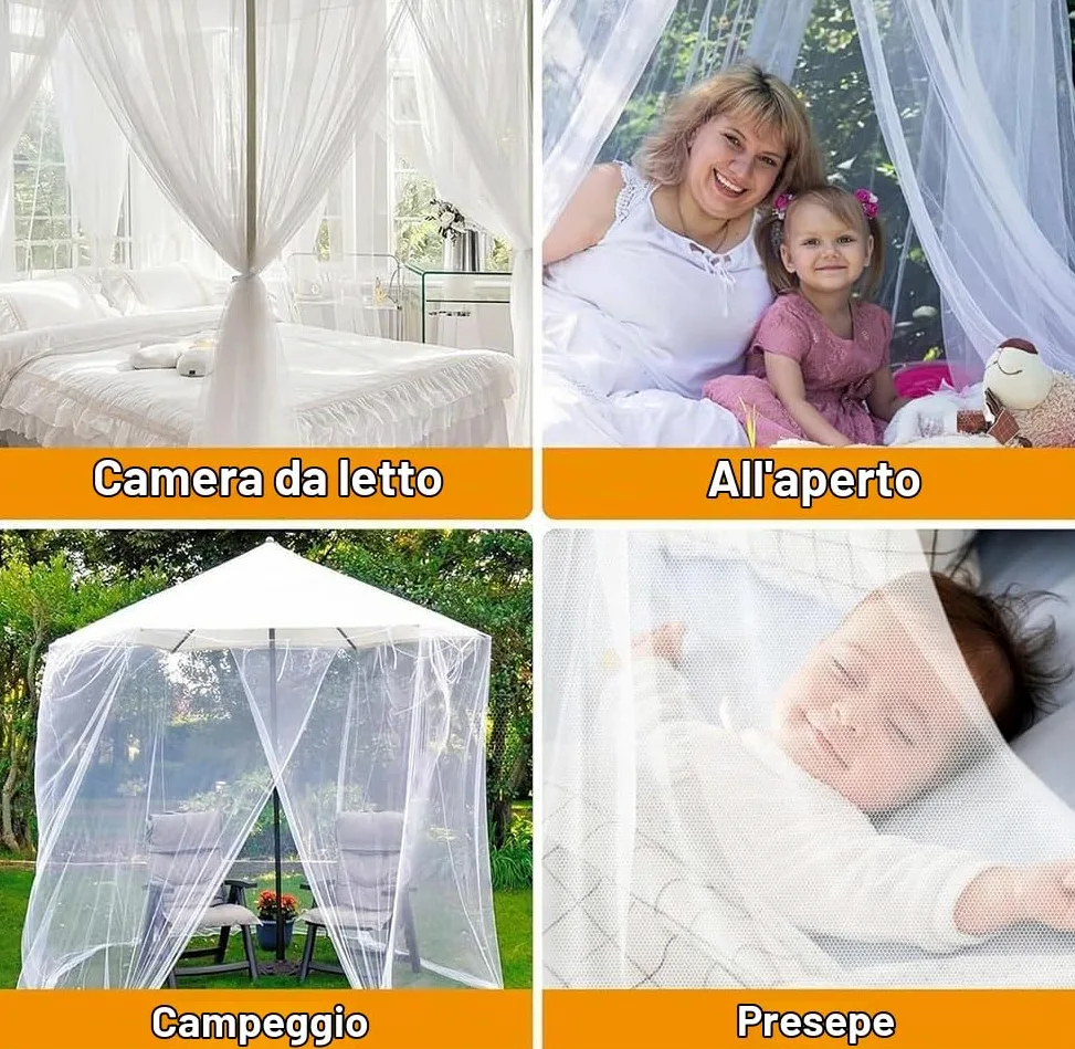 Zanzariera sul letto, Grande Lusso Principessa Letto a baldacchino Viaggio Zanzariera Biancheria Letto Zanzariera Tre Aperture Laterali per Camera Letto all'aperto Patio Amaca (150x200x200)